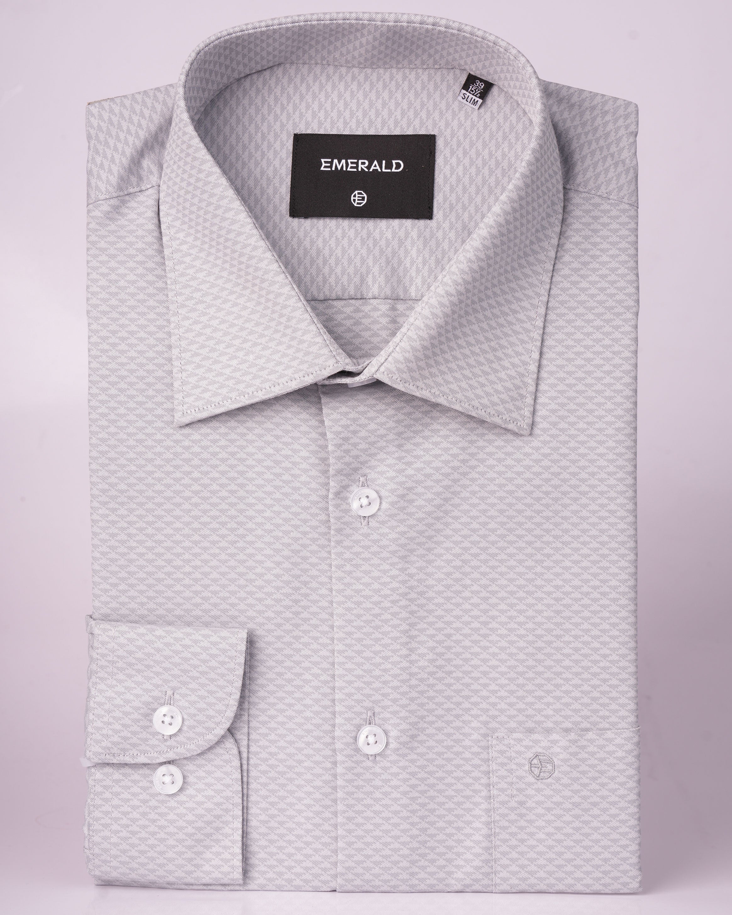 Emerald Formal Jacquard Slim Fit - Drizzle