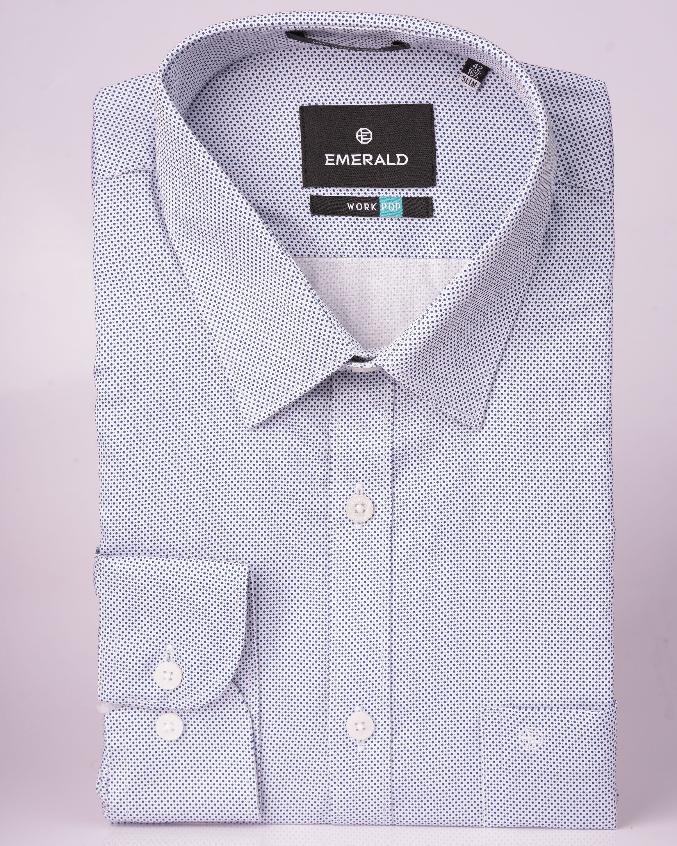 Emerald Formal Printed Slim Fit - Vista Blue