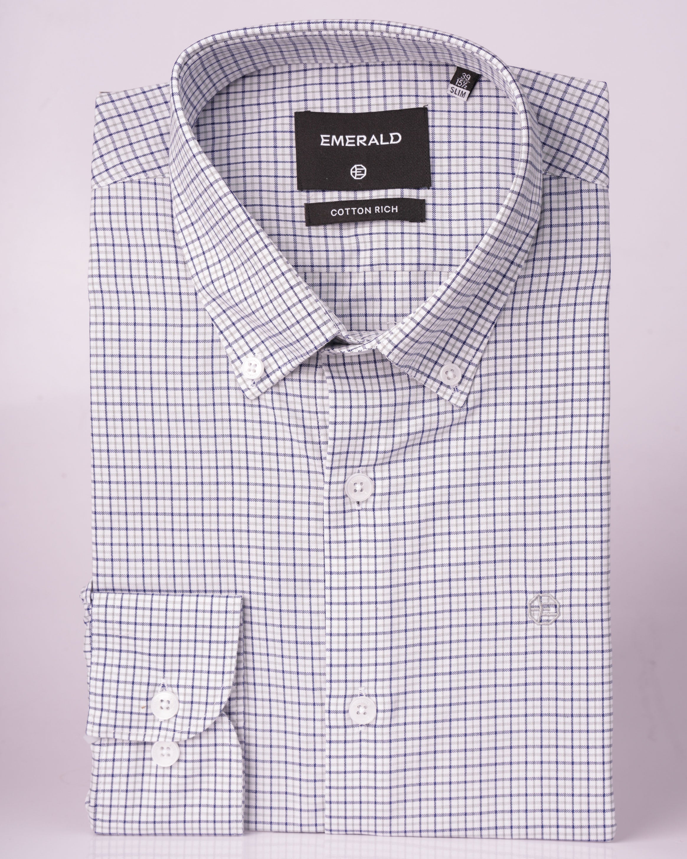 Emerald Formal Checks Slim Fit - Green Meadow