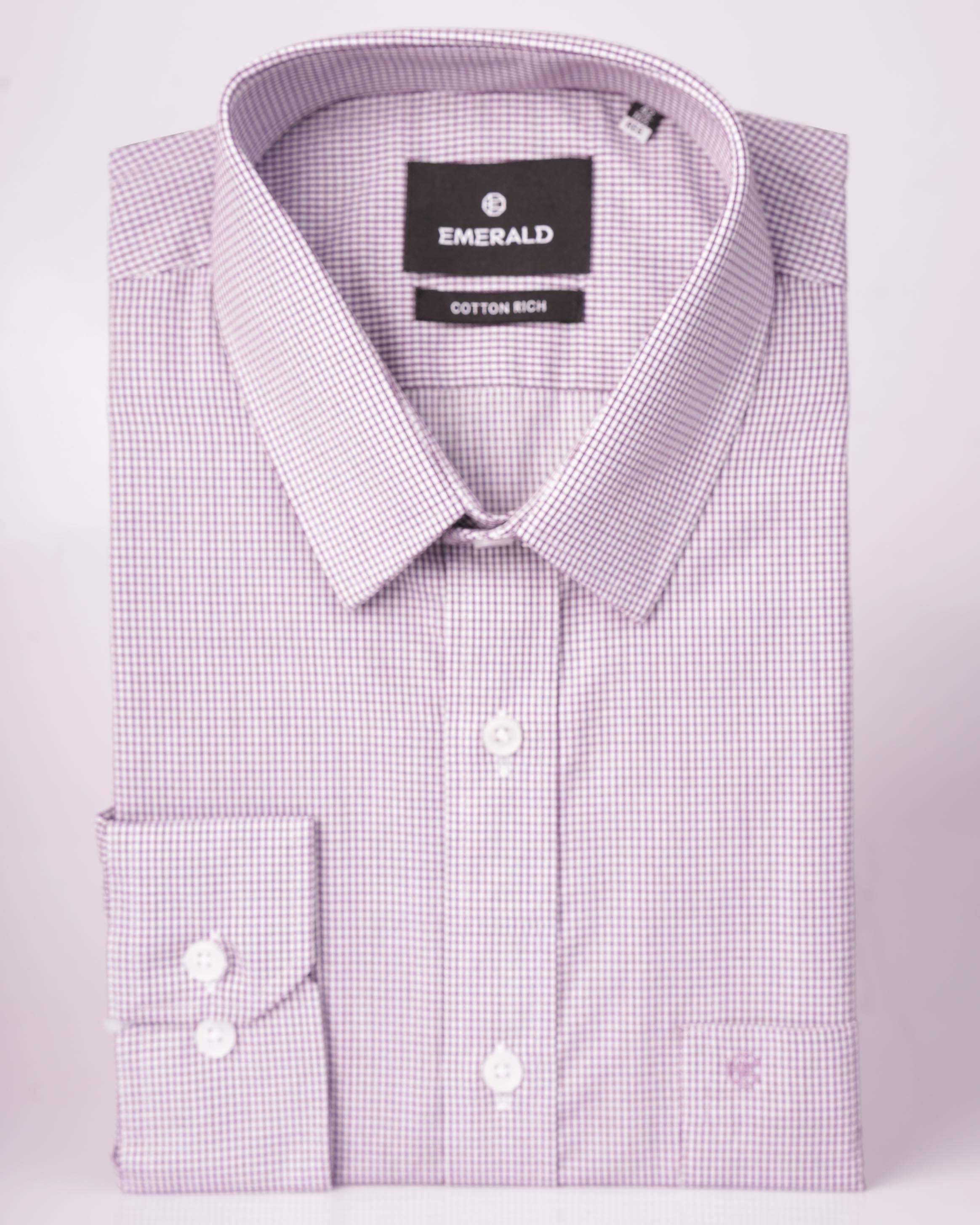 Emerald Formal Checks Regular Fit - Deep Lavender