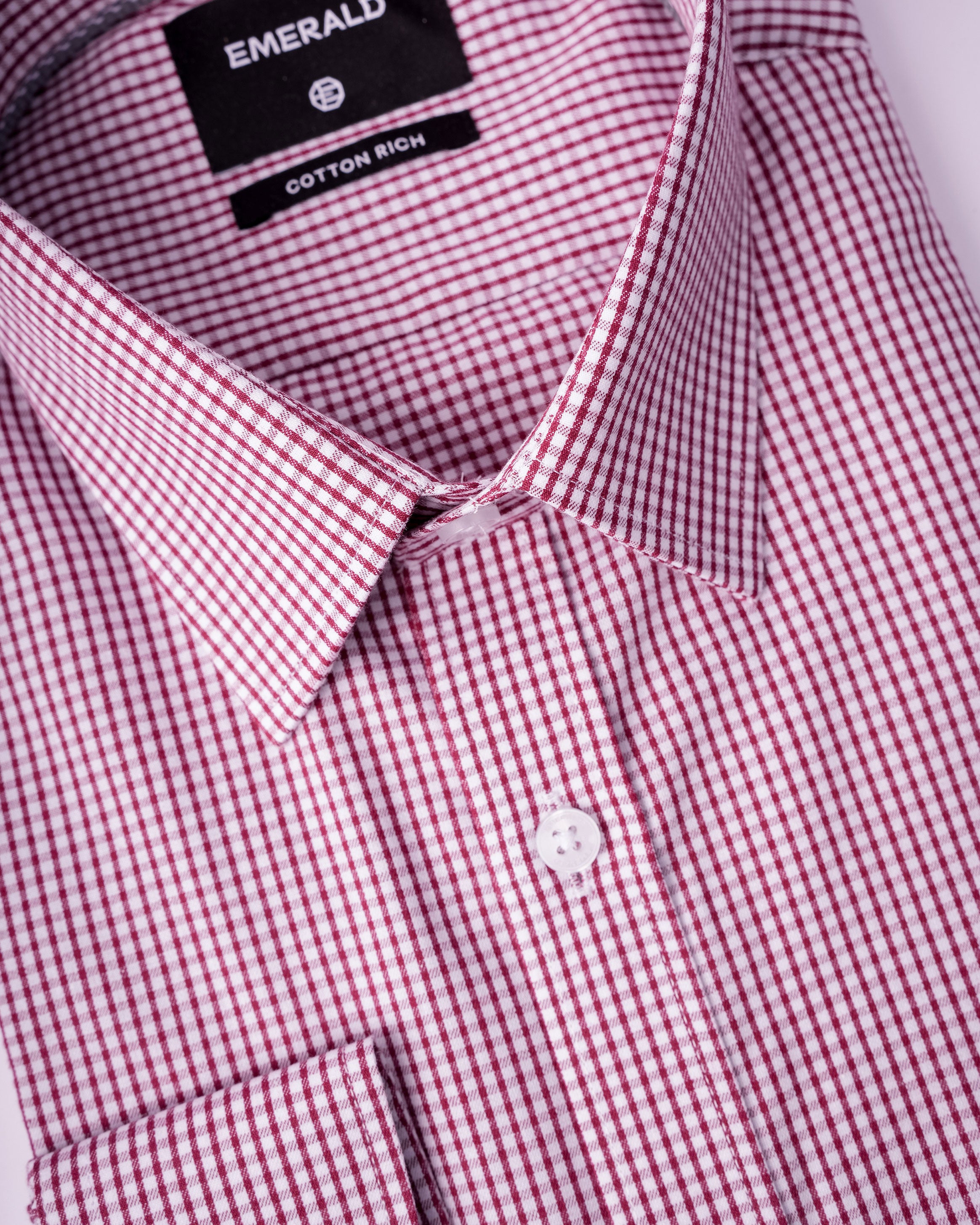 EMERALD CORPORATE REGULAR FS - CROSS BOARD CHECK -CLARET RED