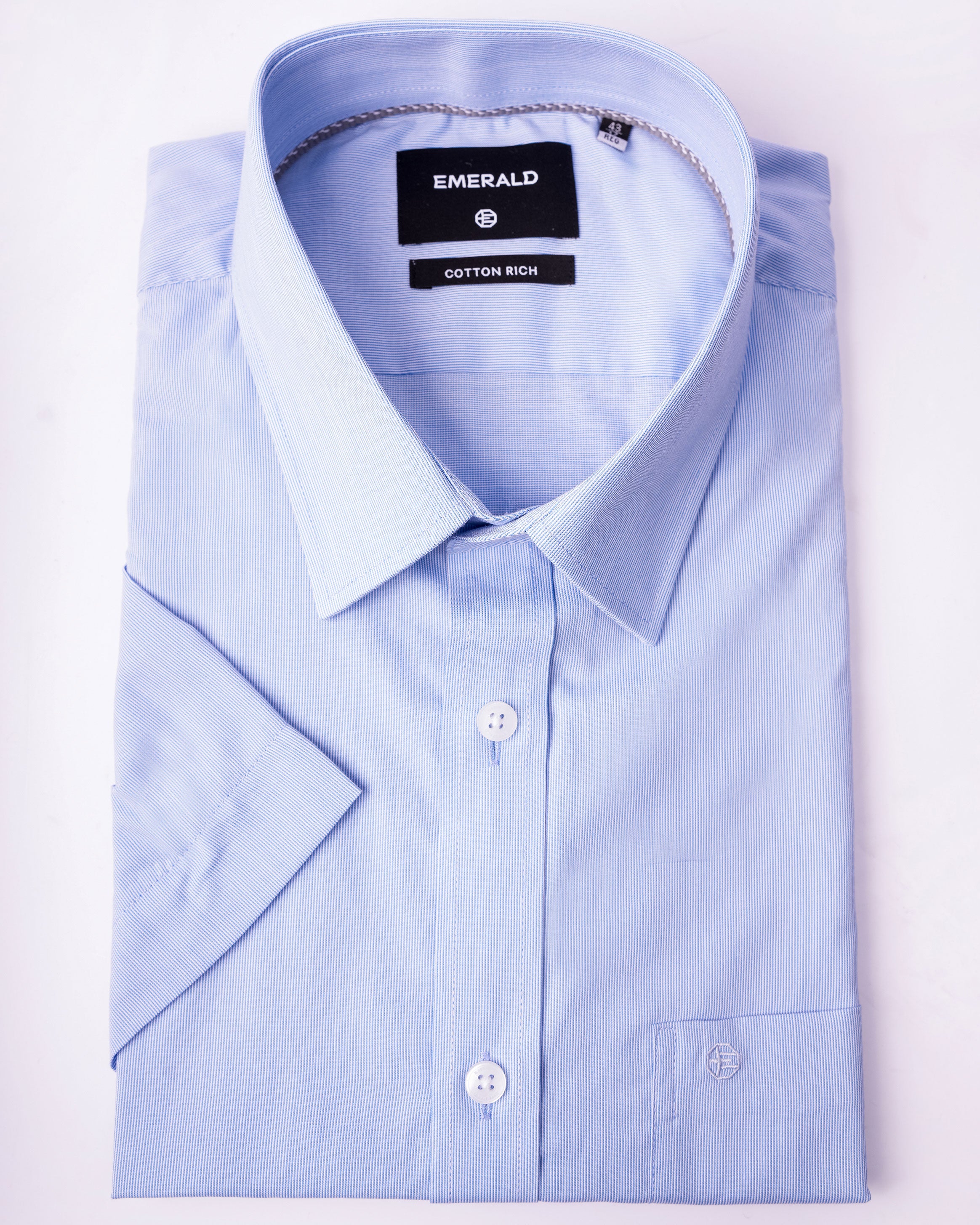 EMERALD CORPORATE REGULAR FIT PIQUE DOBBY-CASHMERE BLUE