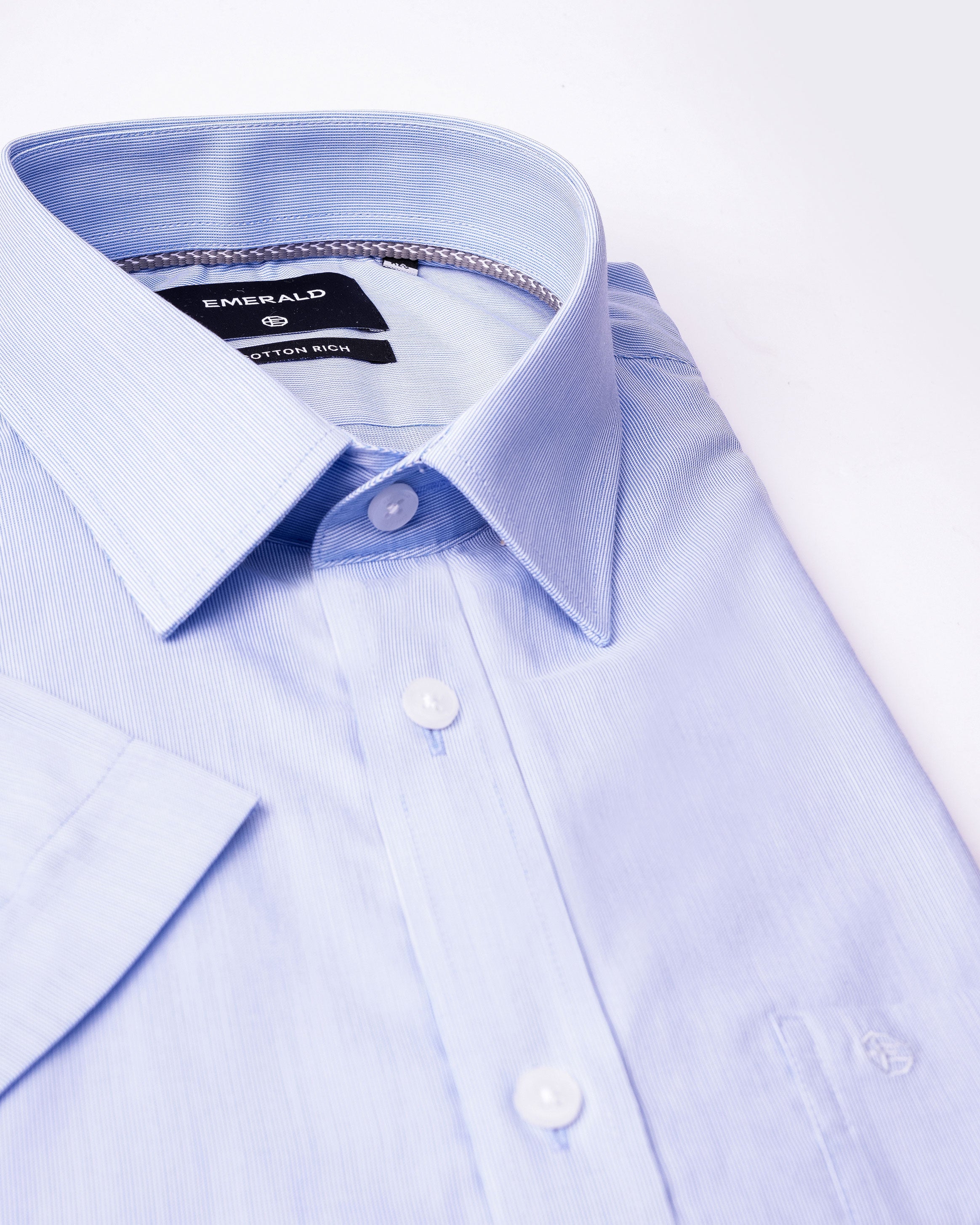 EMERALD CORPORATE REGULAR FIT PIQUE DOBBY-CASHMERE BLUE