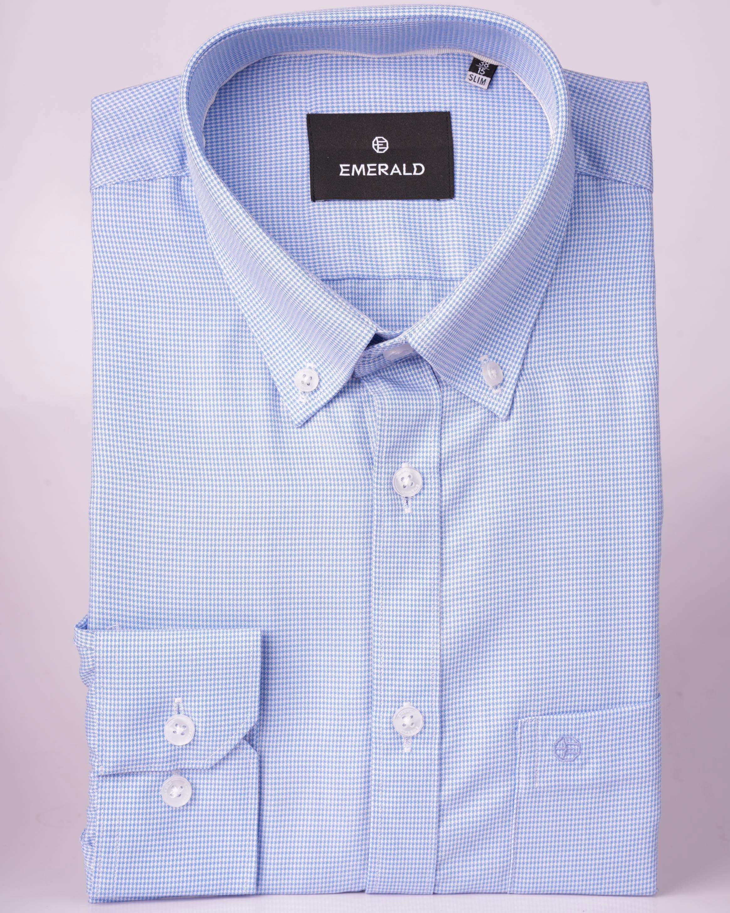 Emerald Formal Houndstooth Slim Fit - Blue