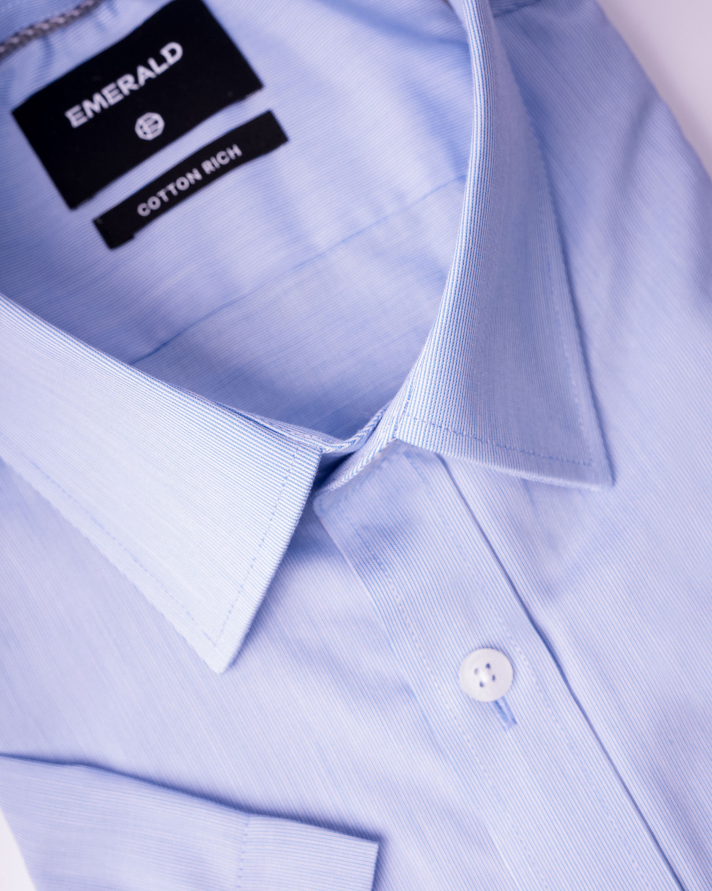 EMERALD CORPORATE REGULAR FIT PIQUE DOBBY-CASHMERE BLUE