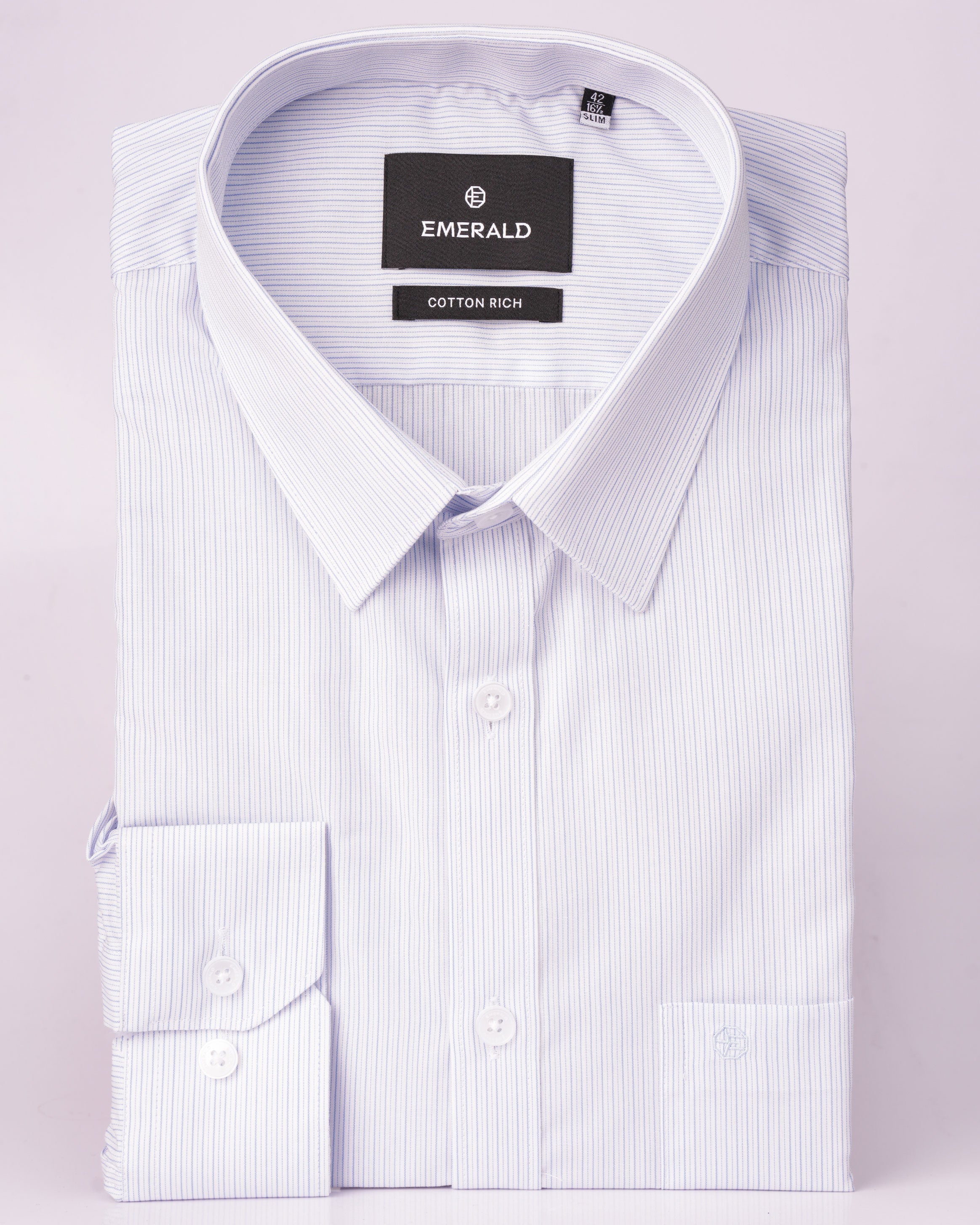 Emerald Formal Stripe Slim Fit - Blue Bell