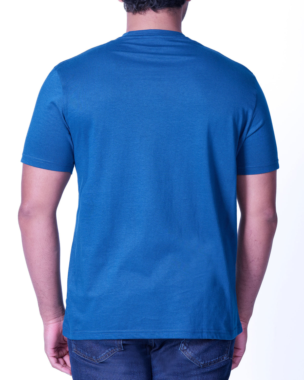Emerald Crew Neck Plain Slim Fit - Moroccan Blue