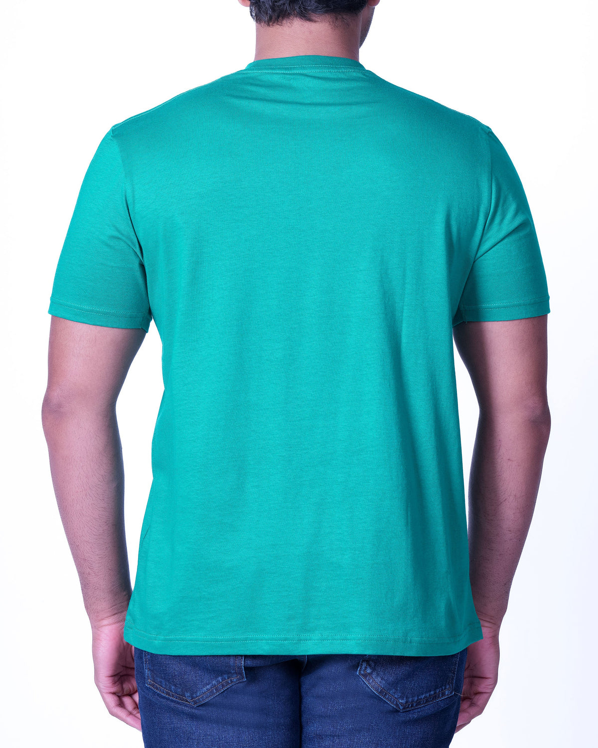 Emerald Crew Neck Plain Slim Fit - Pepper Green