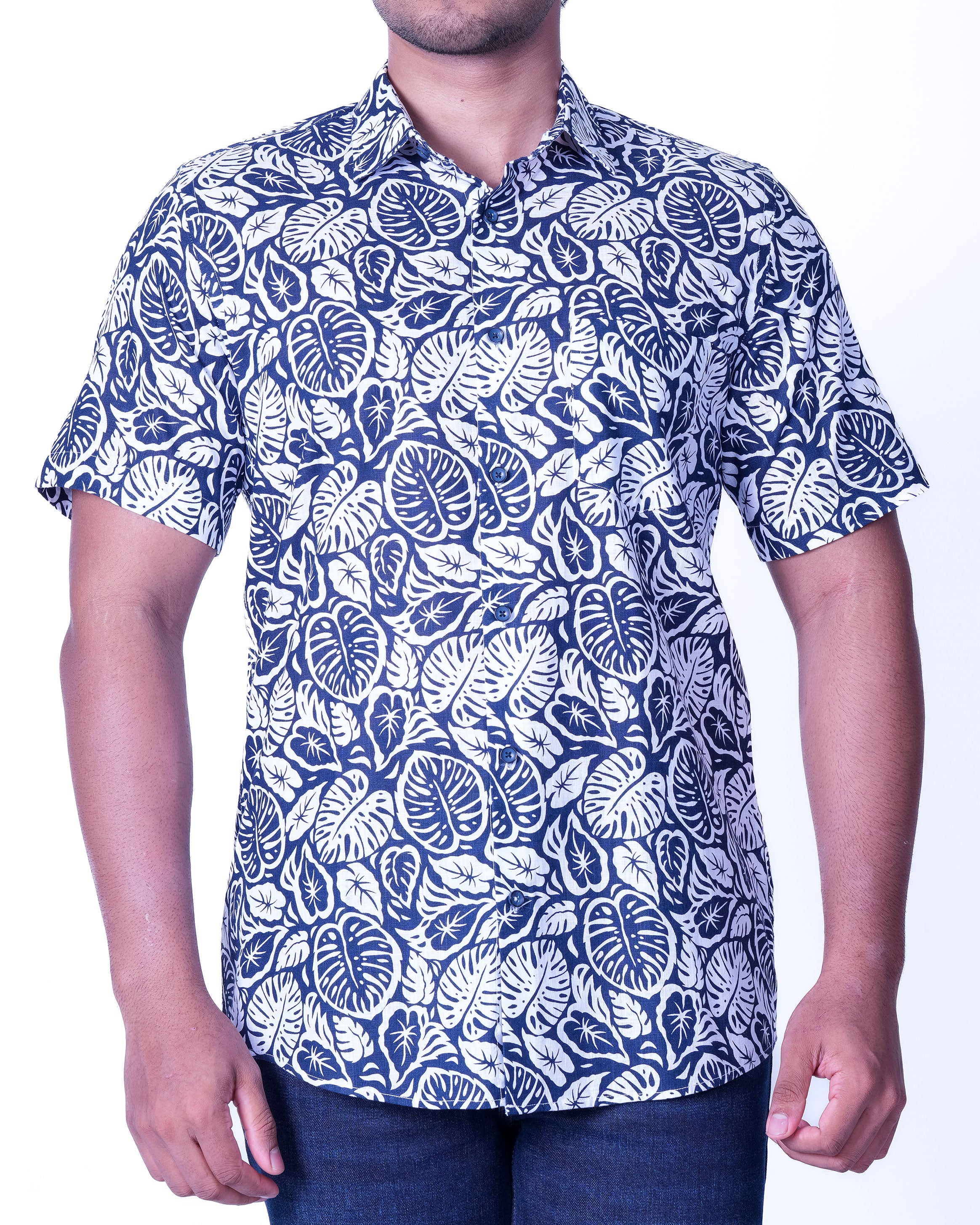 Emerald Casual Printed Slim Fit - Colonial Blue