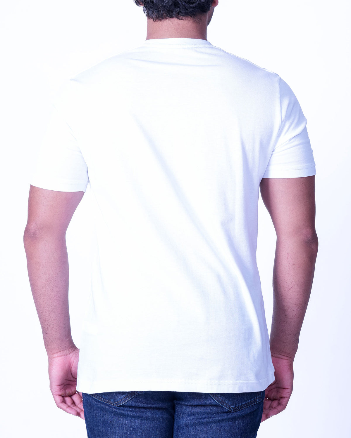 Emerald Crew Neck Plain Slim Fit - Egret