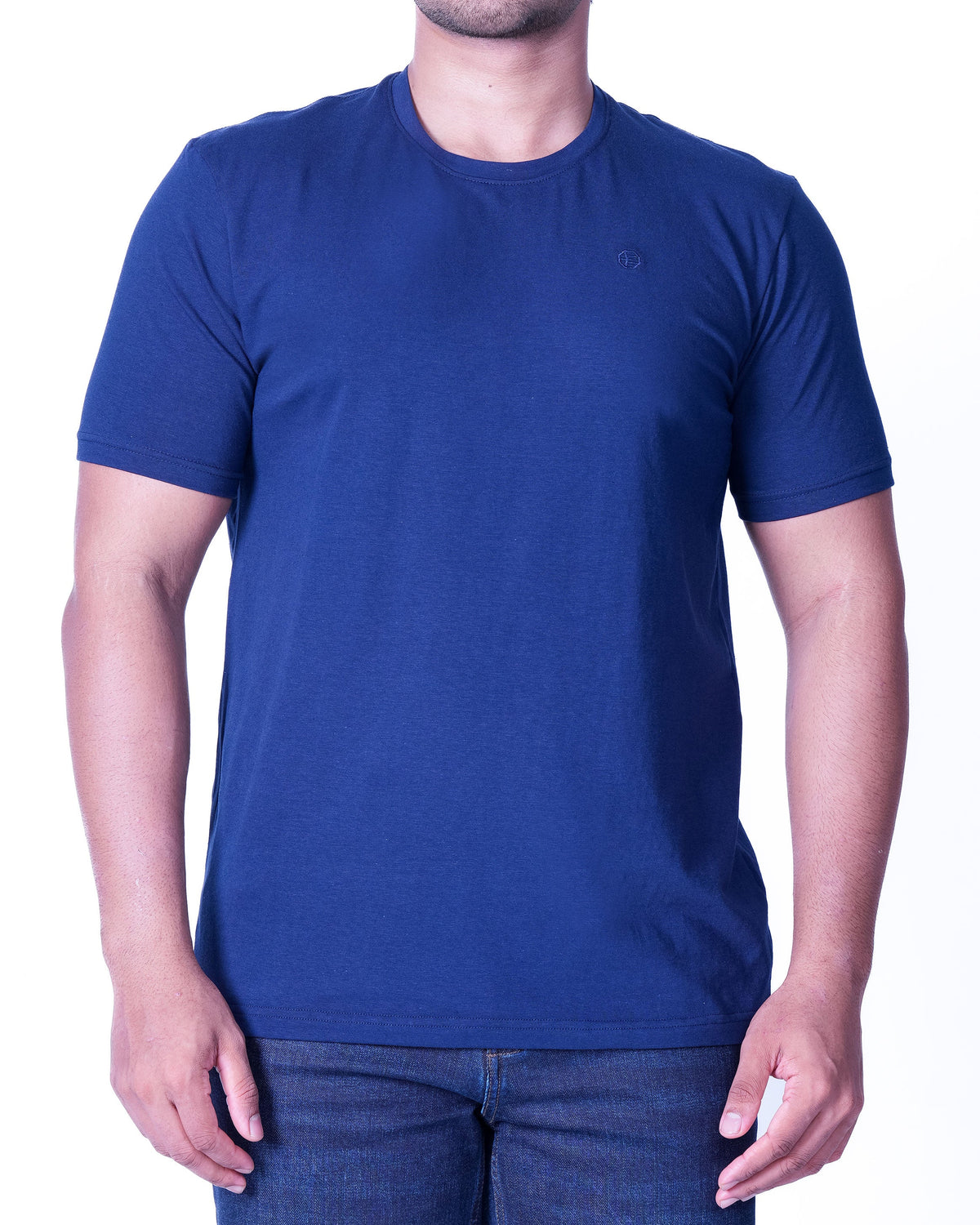 Emerald Crew Neck Plain Slim Fit - Navy