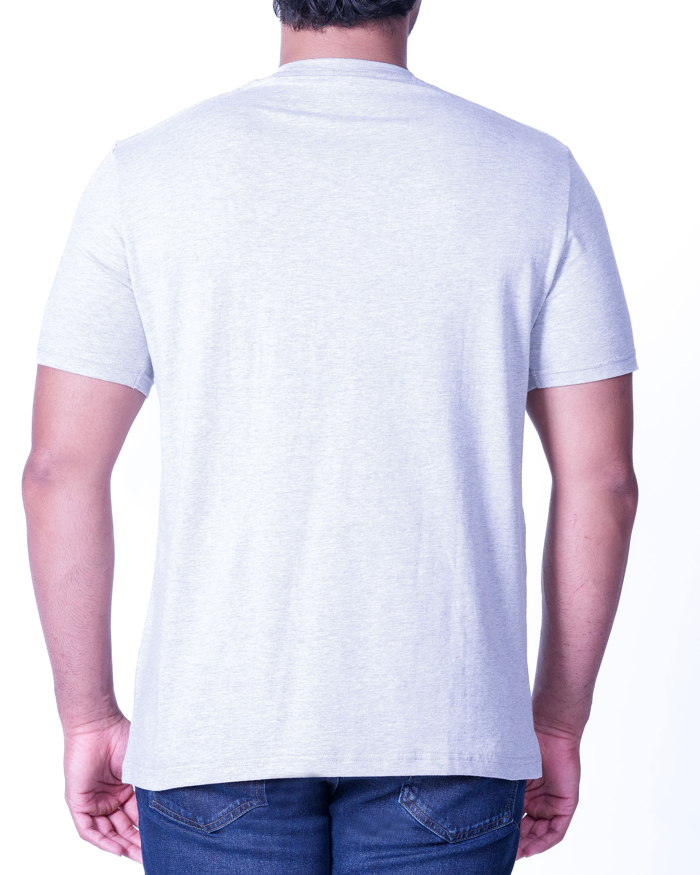 Emerald Crew Neck Plain Slim Fit - Grey