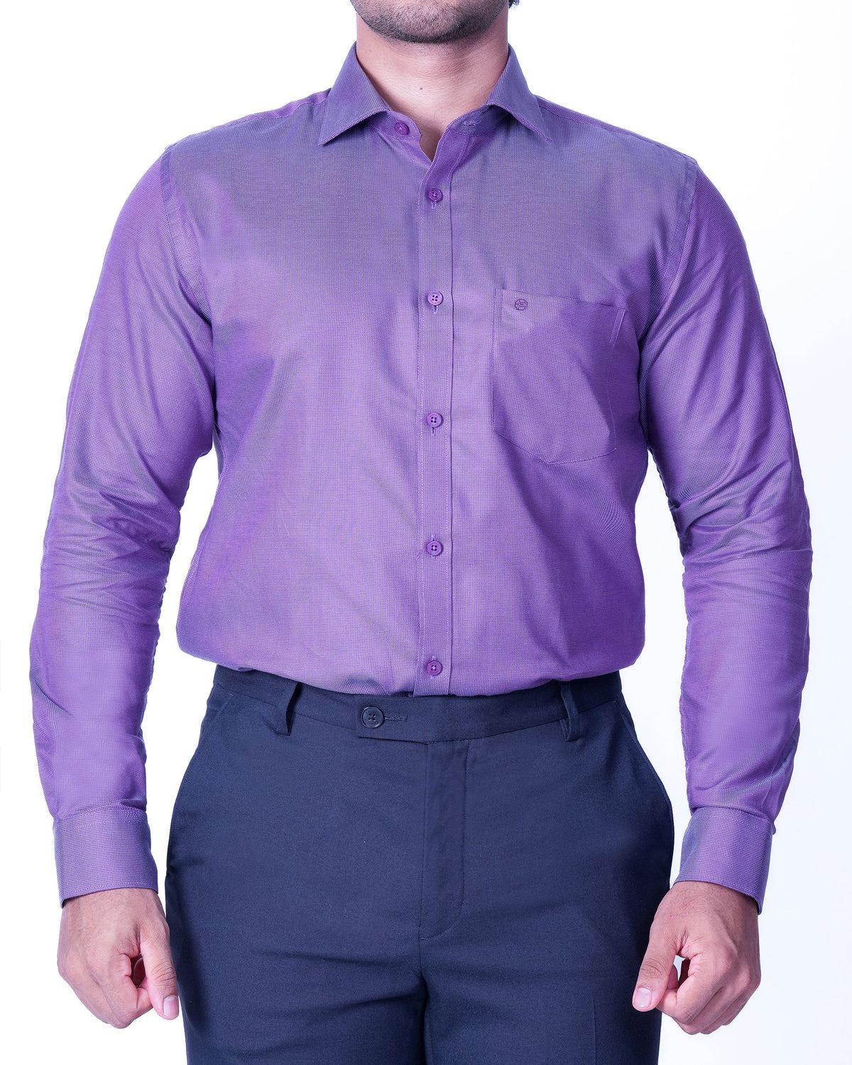 Emerald Evening Dobby Slim Fit - Purple Paisley