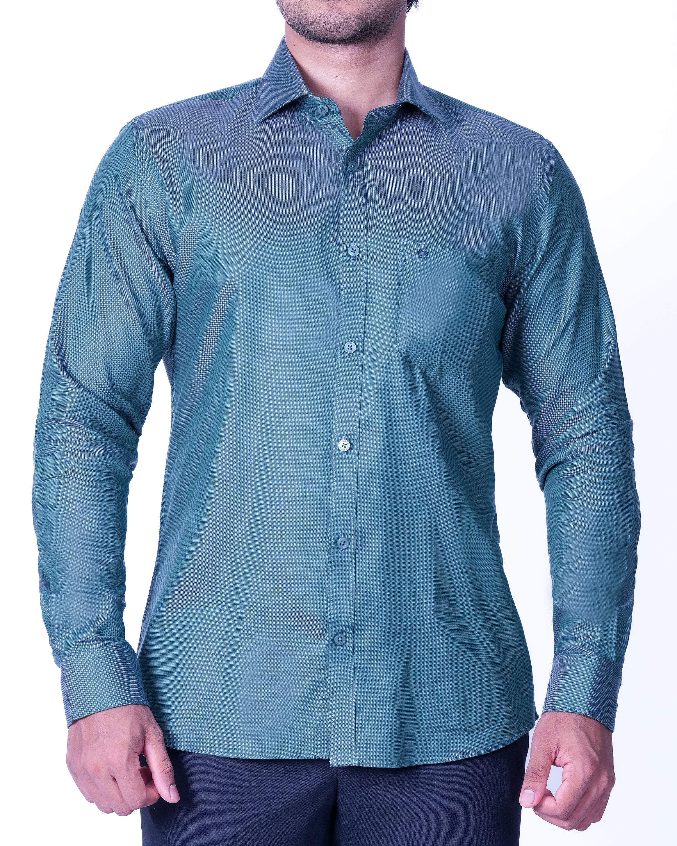 Emerald Evening Dobby Slim Fit - Storm Blue