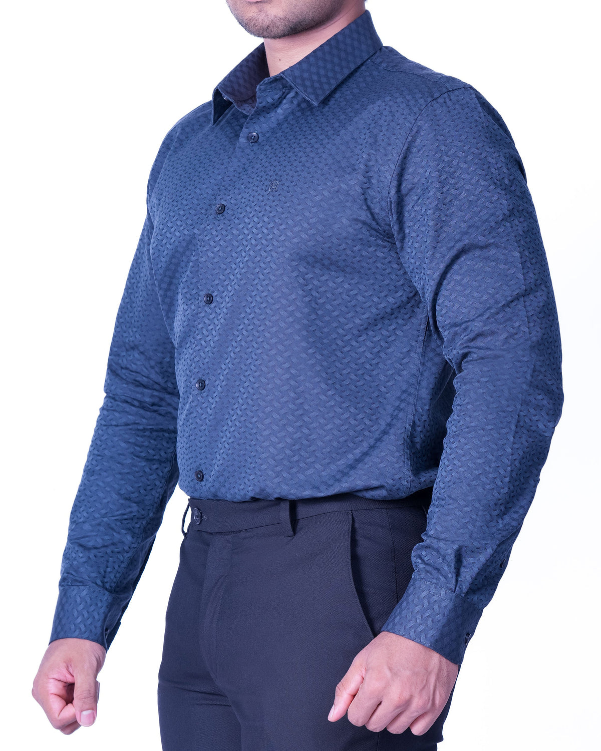 Emerald Evening Jacquard Slim Fit - Steel Grey