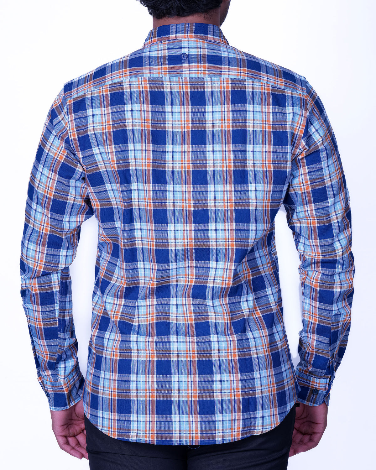 Emerald Casual Checks Slim Fit - Blue Faience