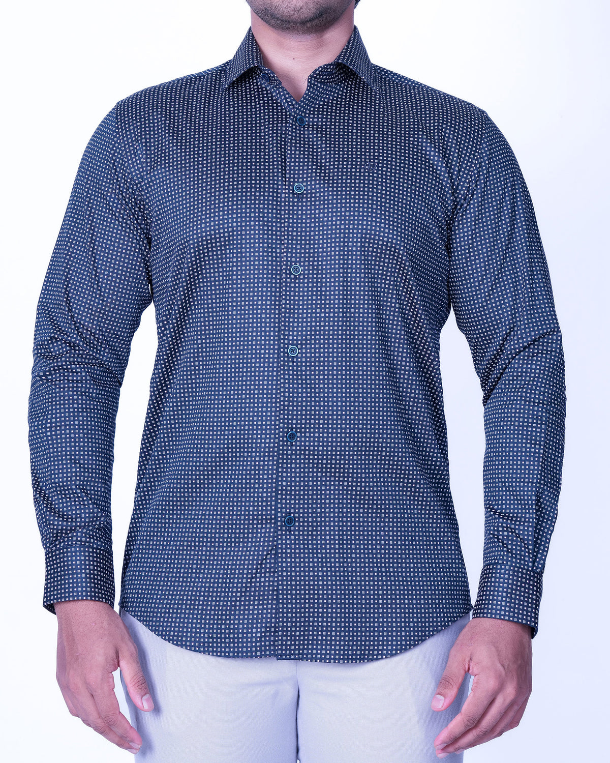 Emerald Evening Printed Regular Fit - True Navy