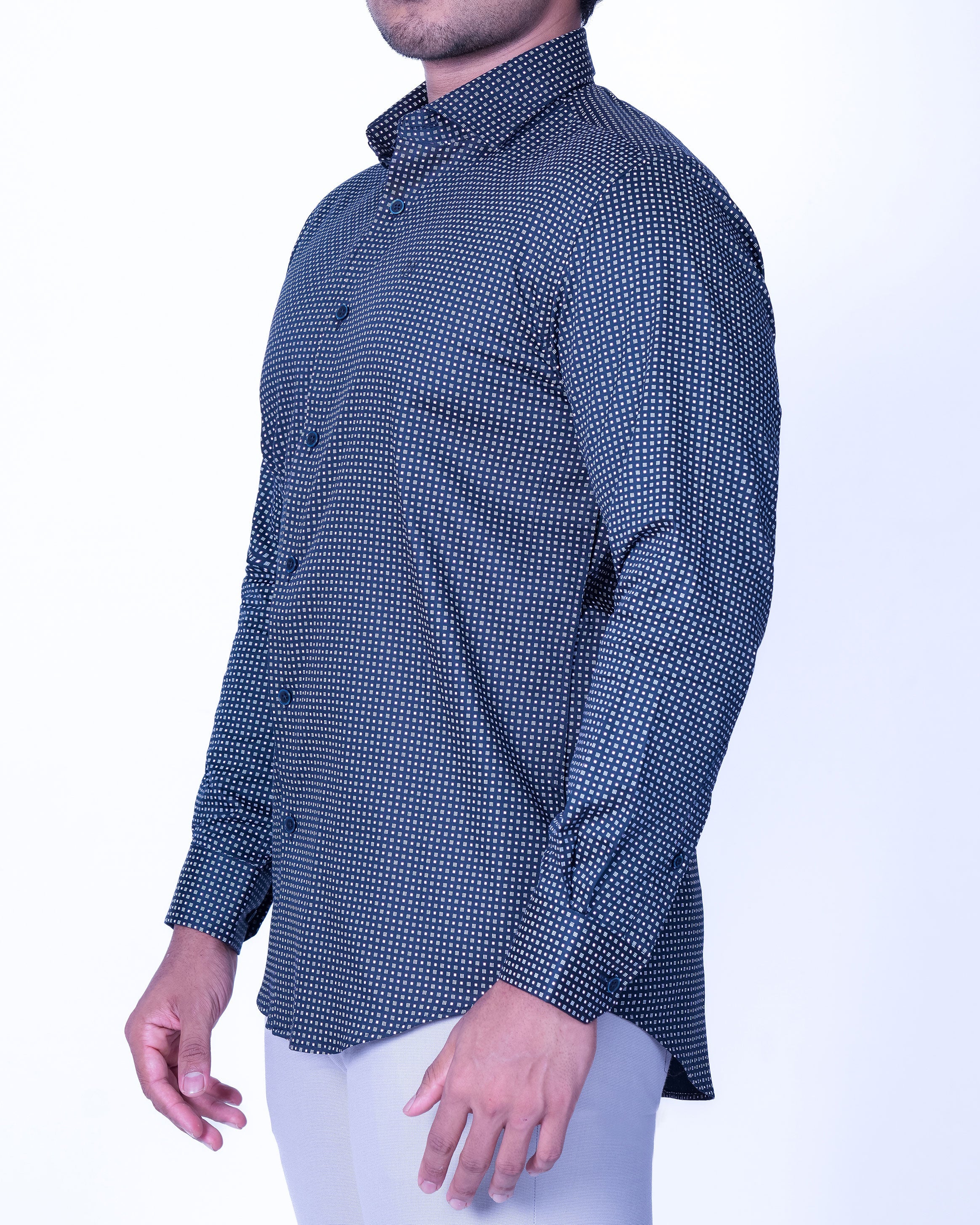 Emerald Evening Printed Regular Fit - True Navy