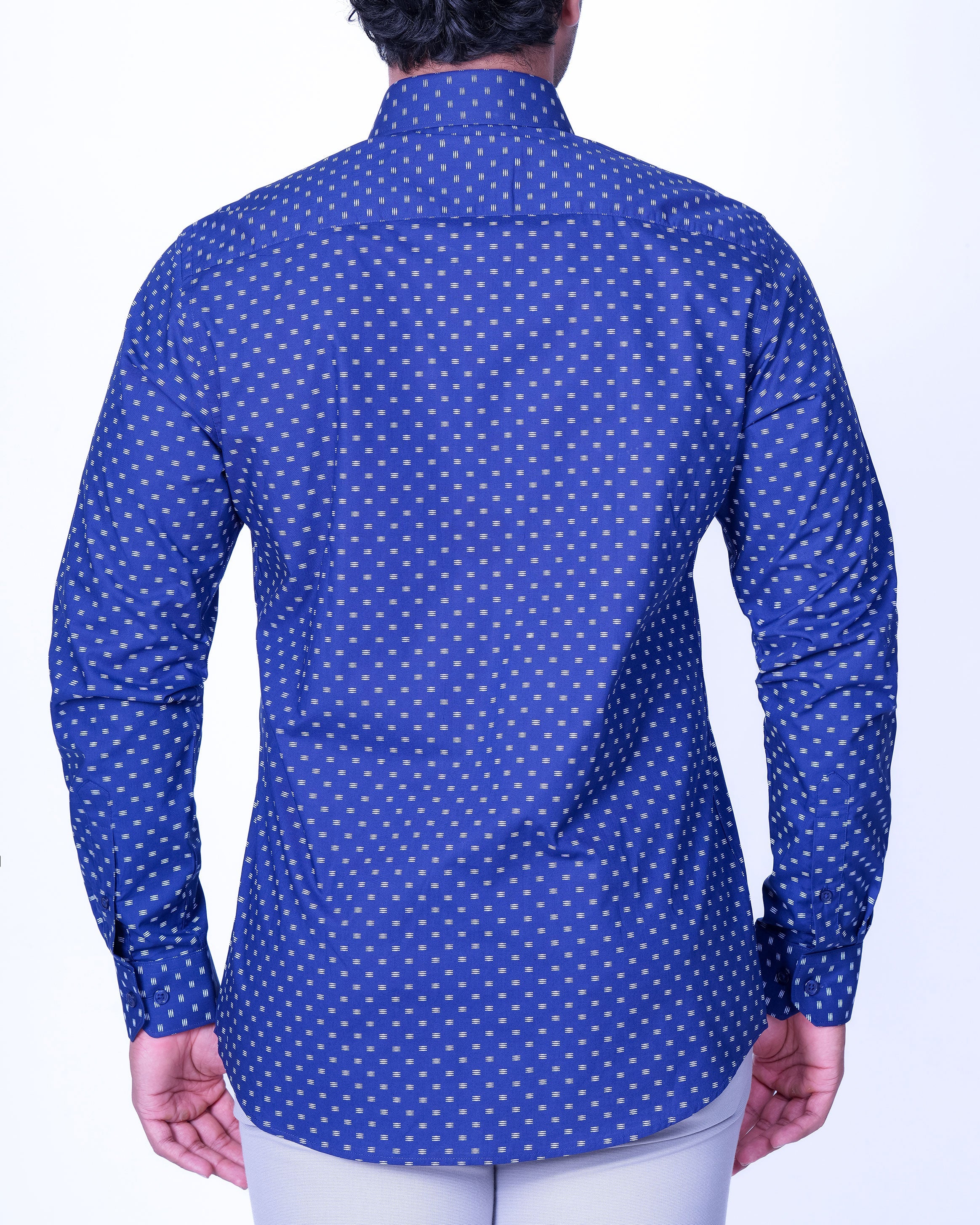 Emerald Evening Printed Slim Fit - Dazzling Blue