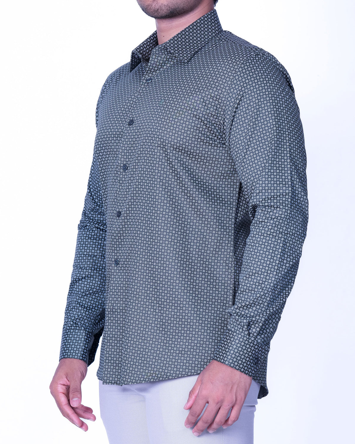 Emerald Evening Printed Slim Fit - Green Pineneedle