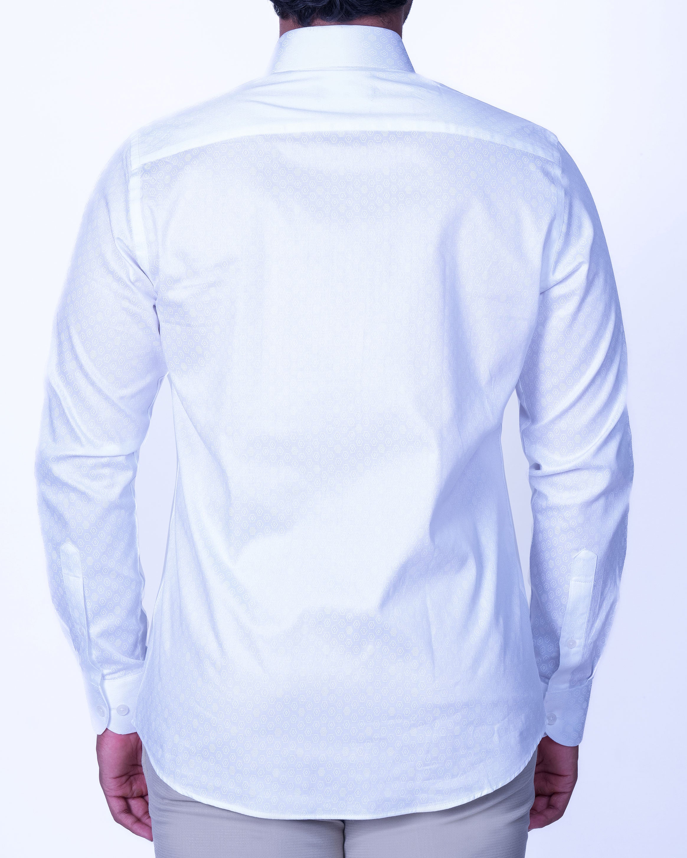 Emerald Evening Dobby Slim Fit - Silver Brich