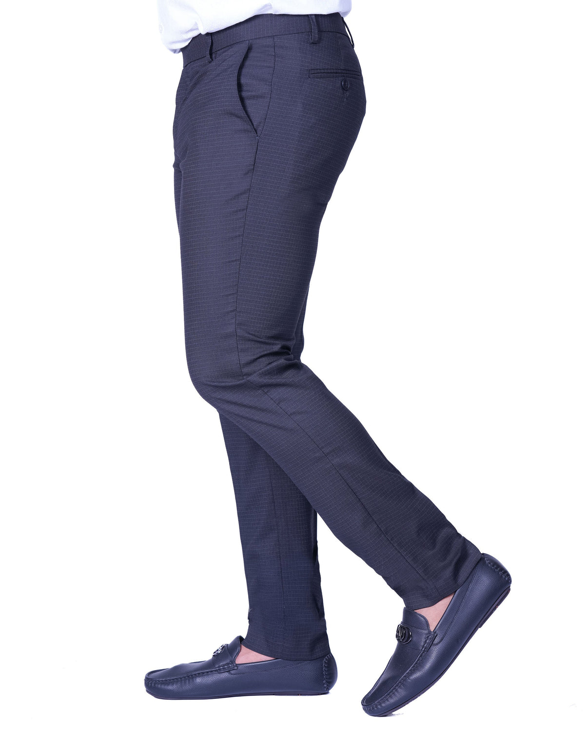 Emerald Formal Trouser Checks Ultra Slim Fit - Black