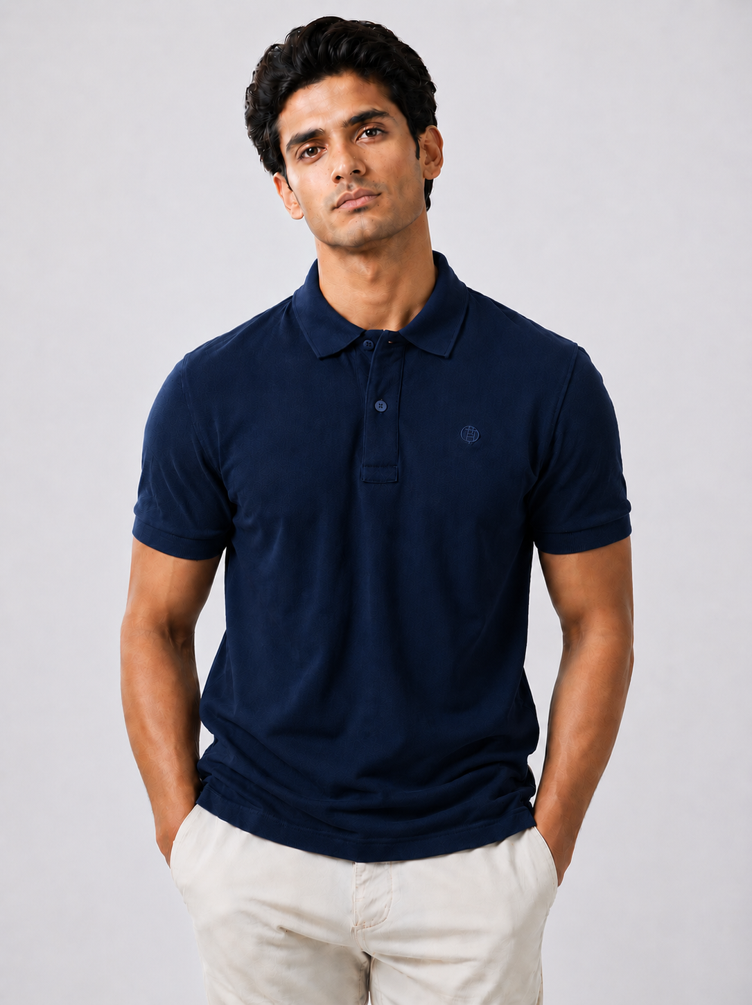 Emerald Polo Slim- Navy