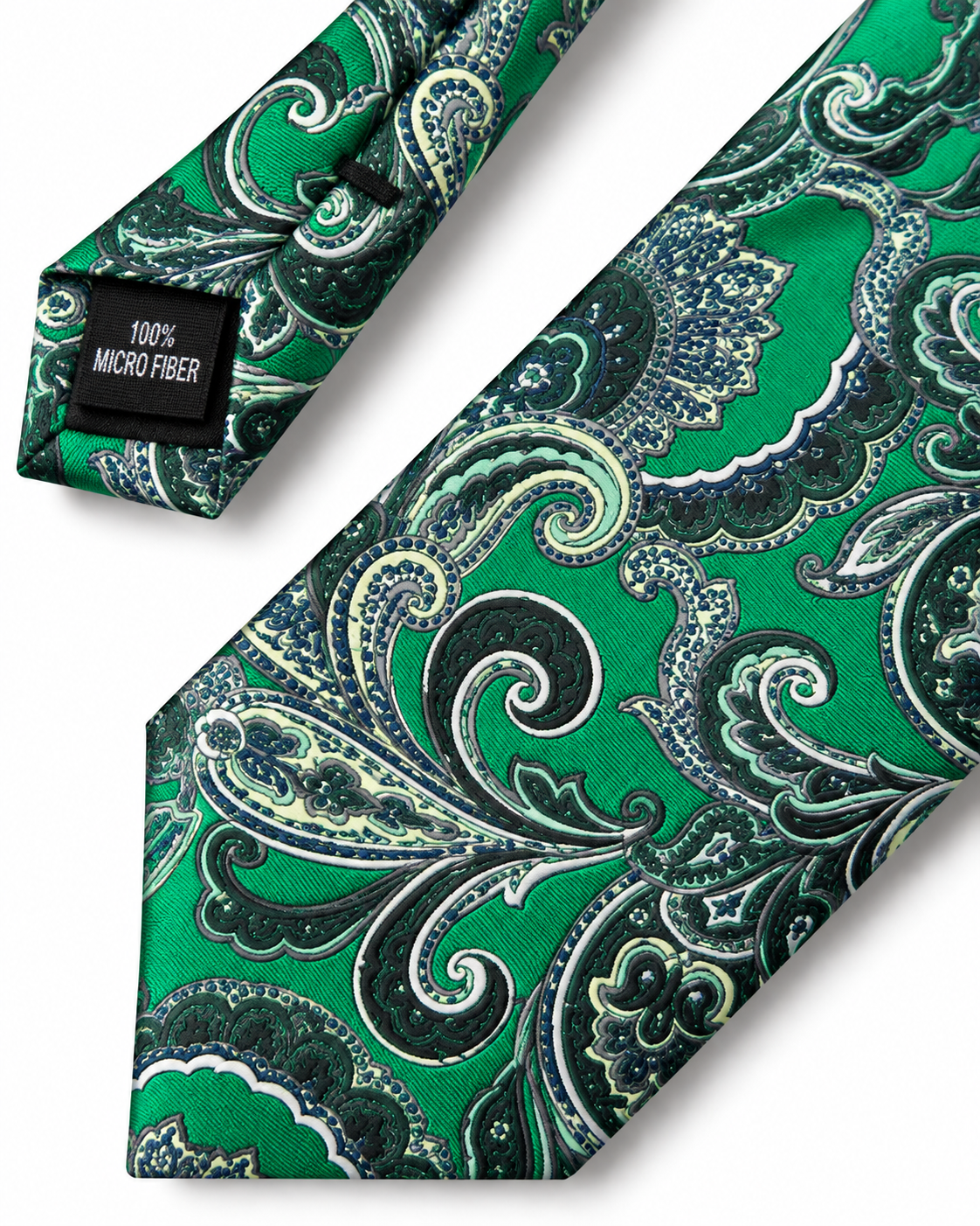 Emerald Paisley Microfiber Tie