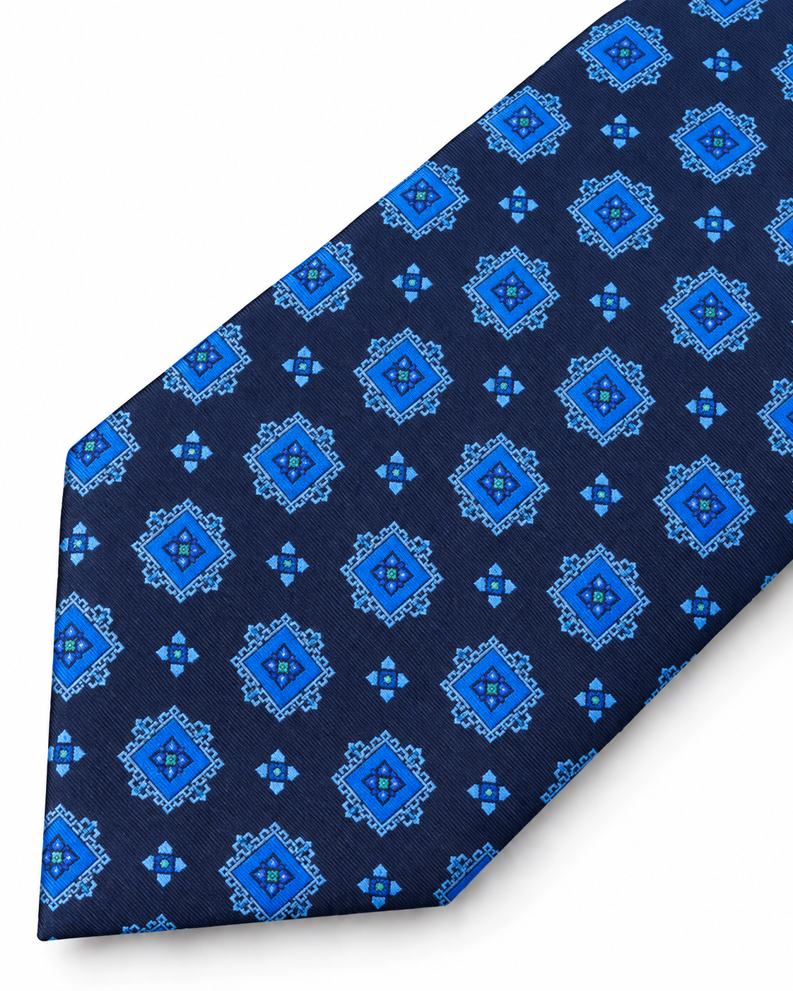 Epoch Geometric Medallion Tie Navy Blue