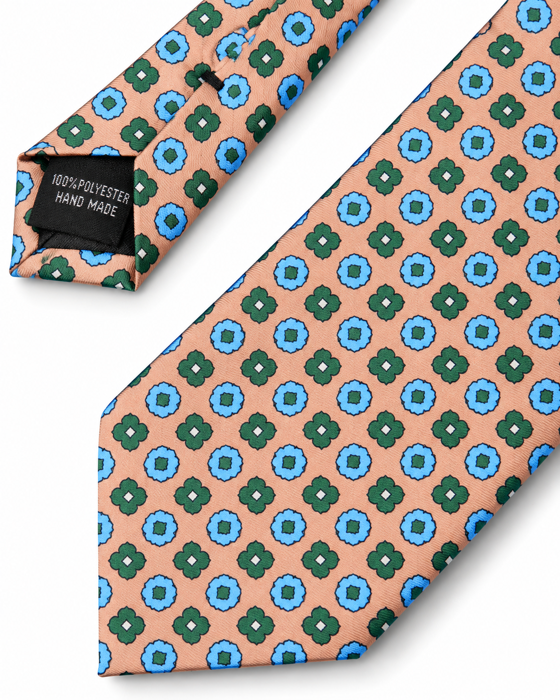 Epoch Geometric Medallion Tie Peach