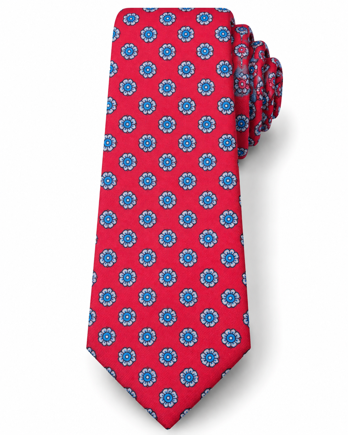 Epoch Red Floral Medallion Tie
