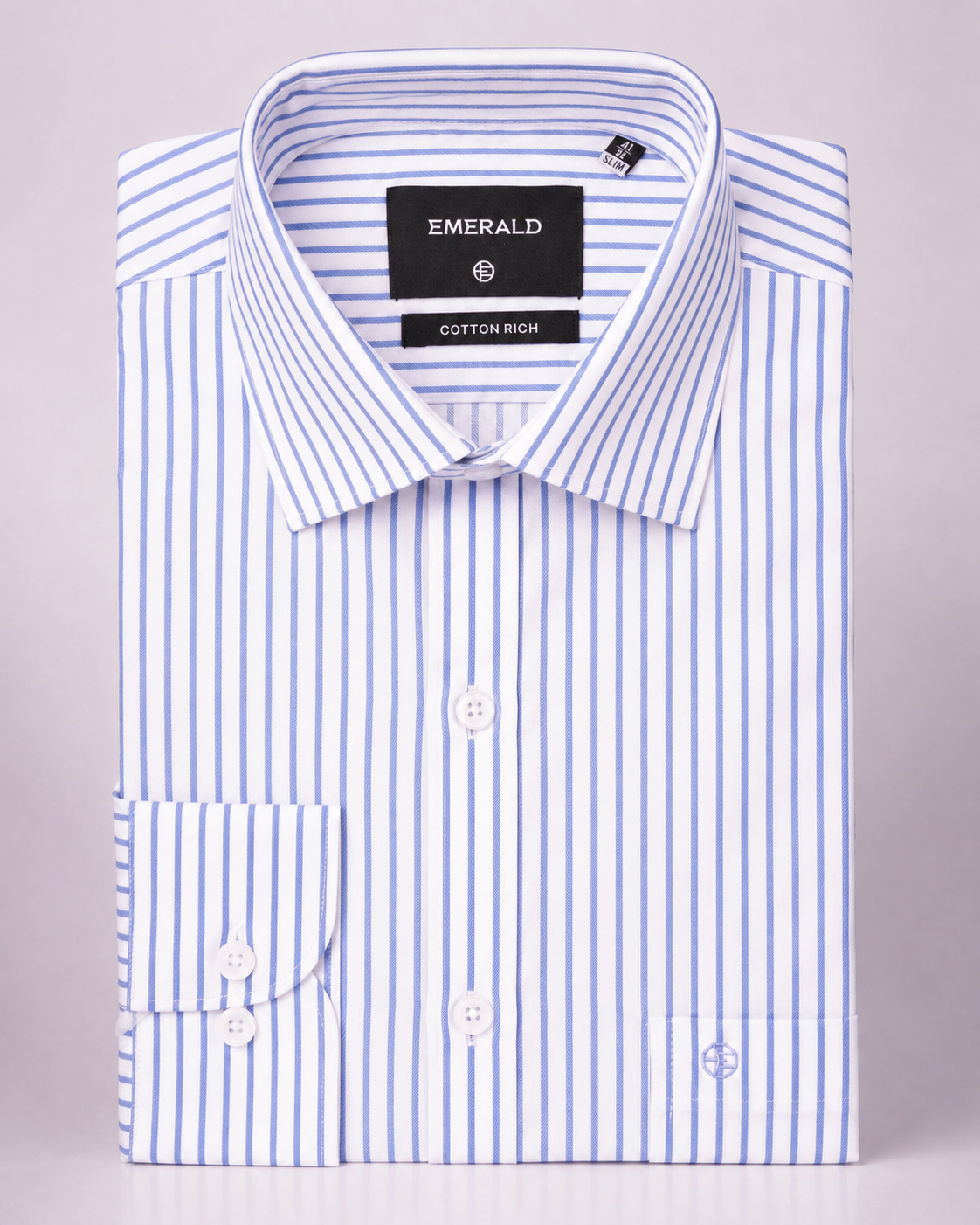 Emerald Formal Stripe Slim Fit - Vista Blue