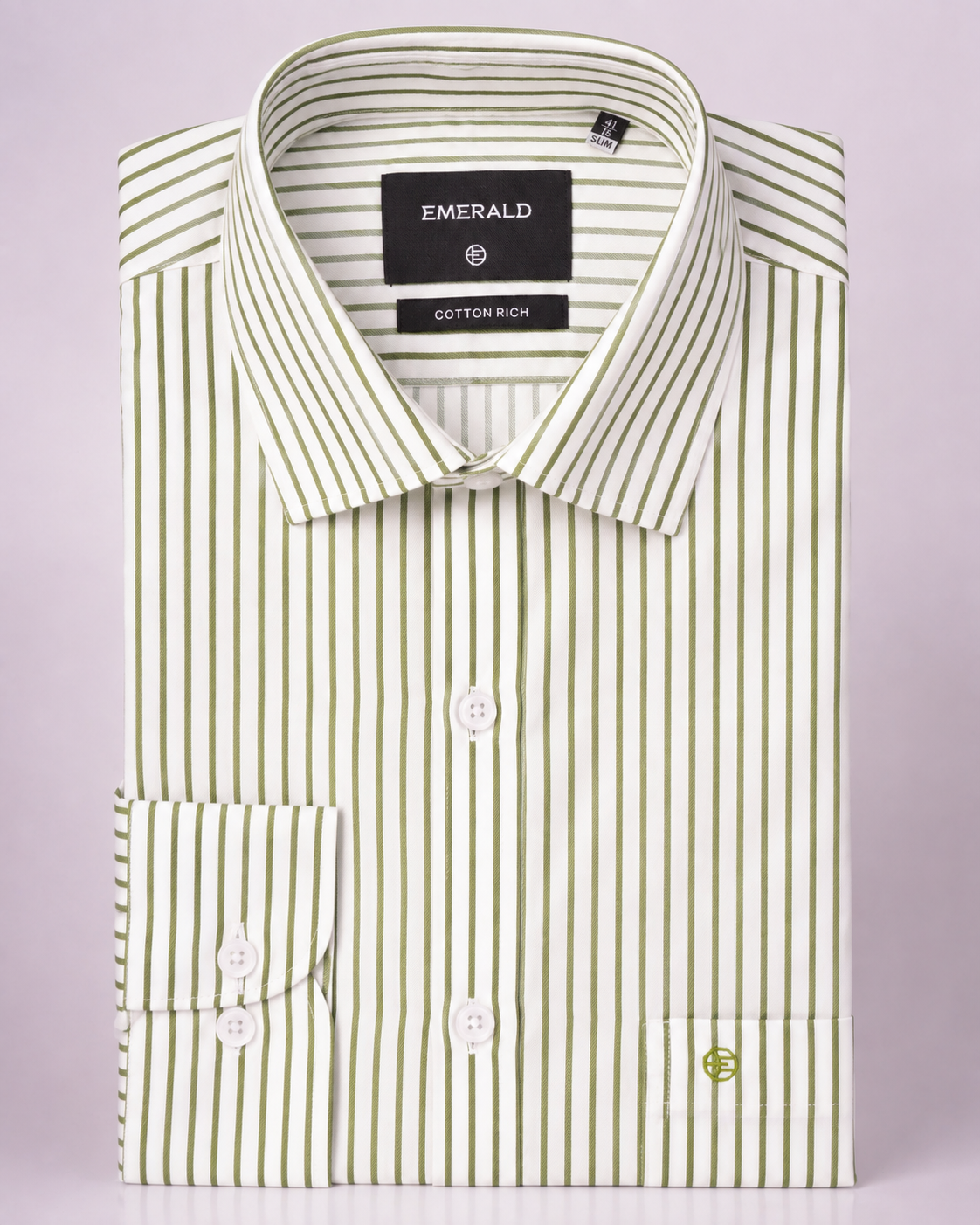 Emerald Formal Stripe Slim Fit - Hedge Green