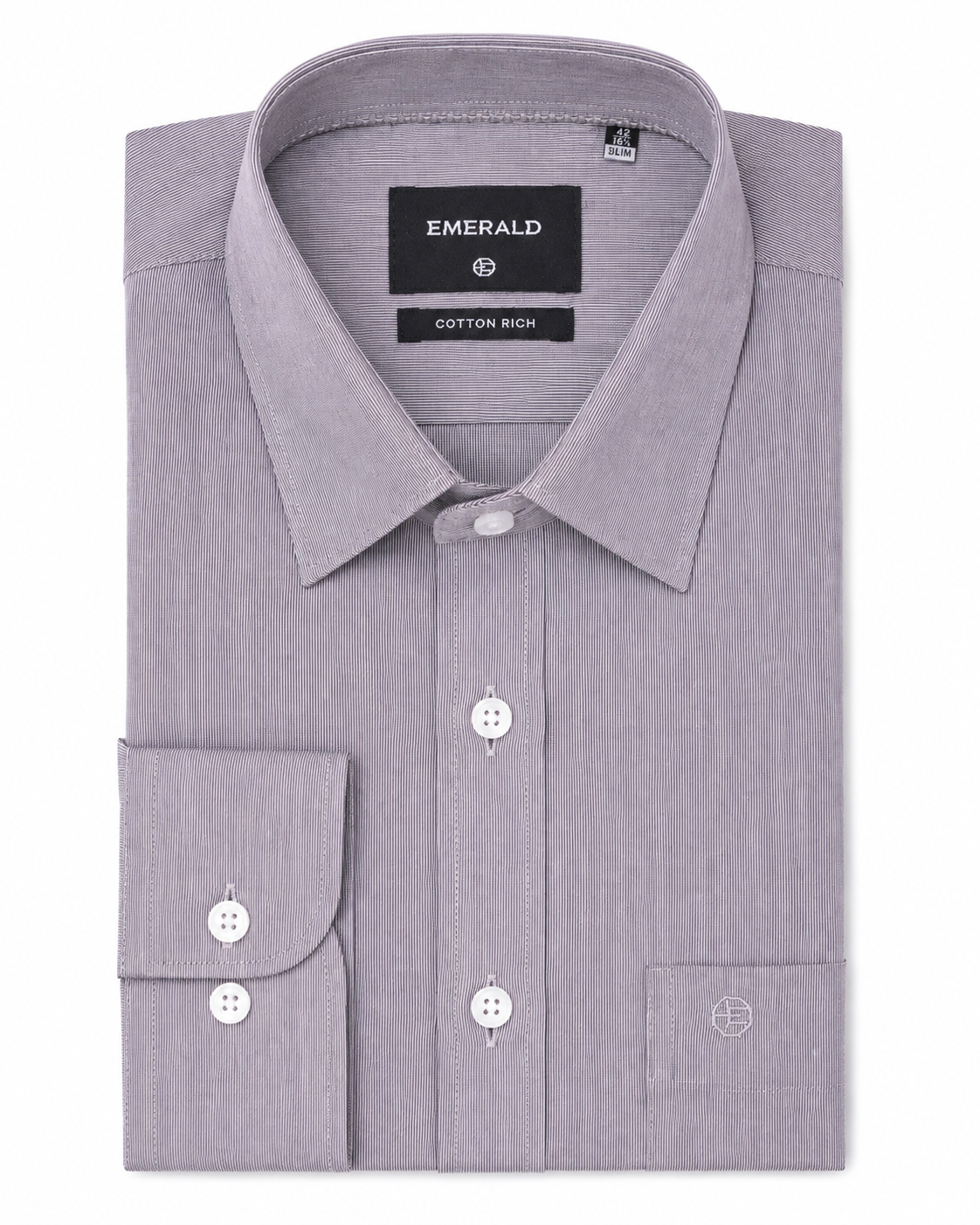 Emerald Corporate Pique Dobby Slim Fit - Navy