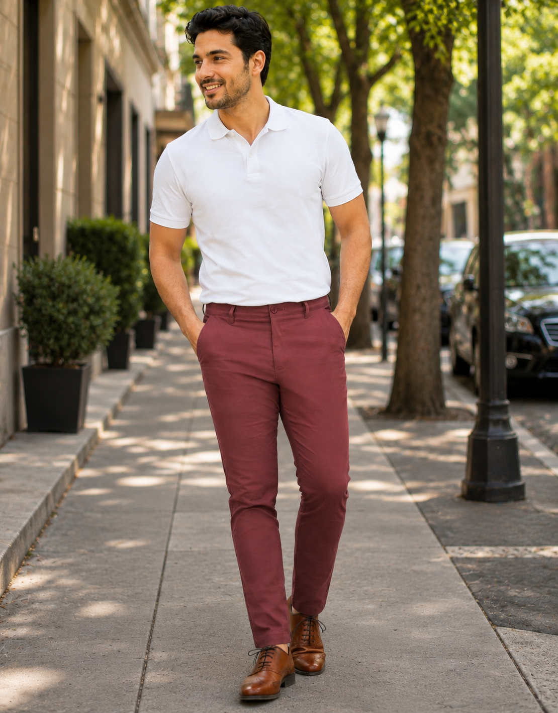 Emerald Utiltech Chino Slim Fit - Garnet