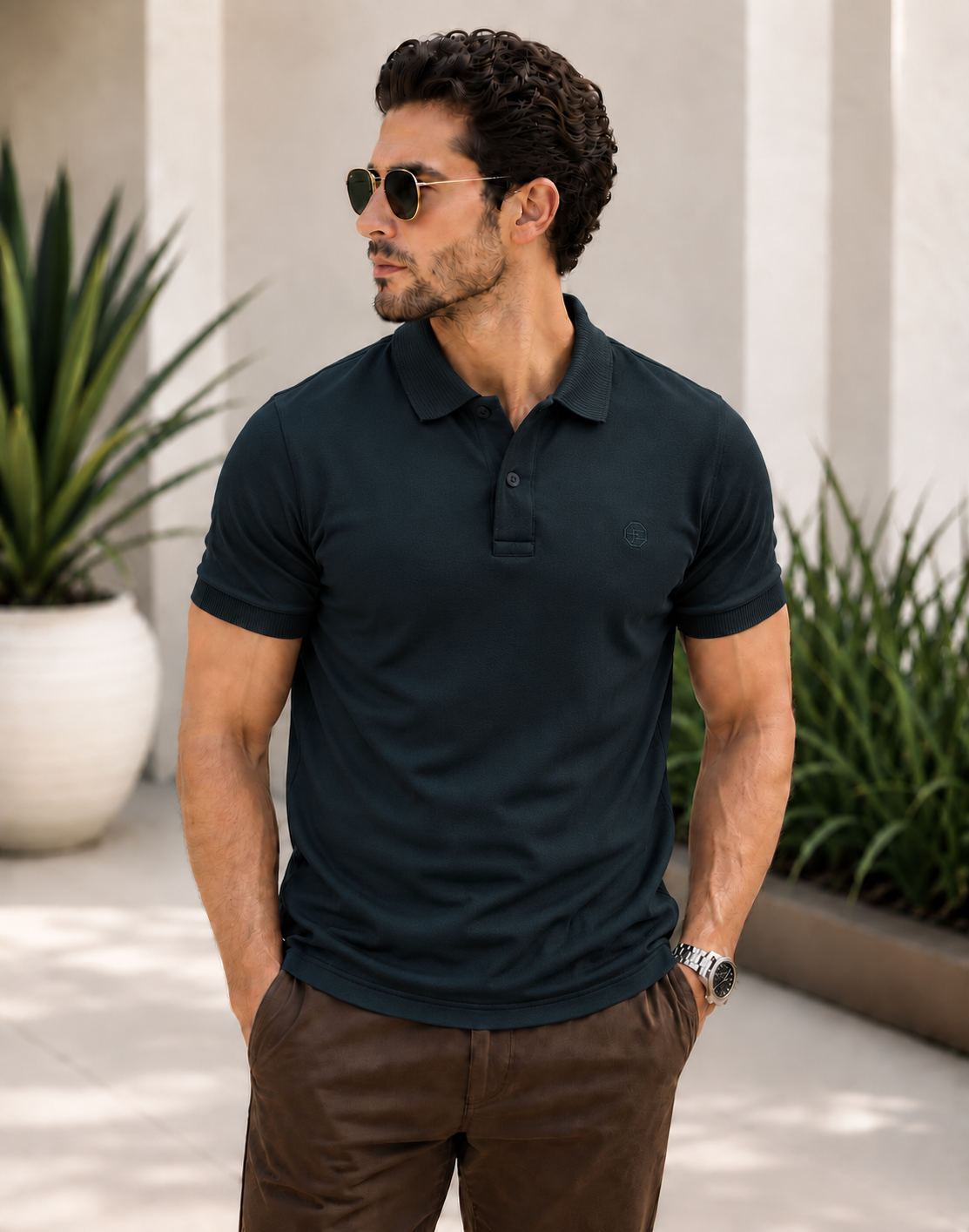 Emerald polo Slim Fit- Blue Astral Aura