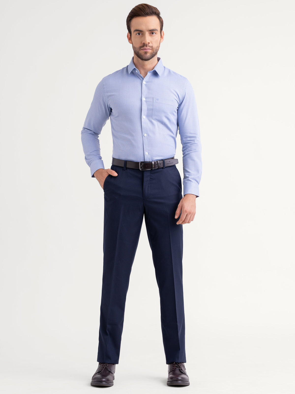 Emerald Formal Dobby Slim Fit - Dark Blue