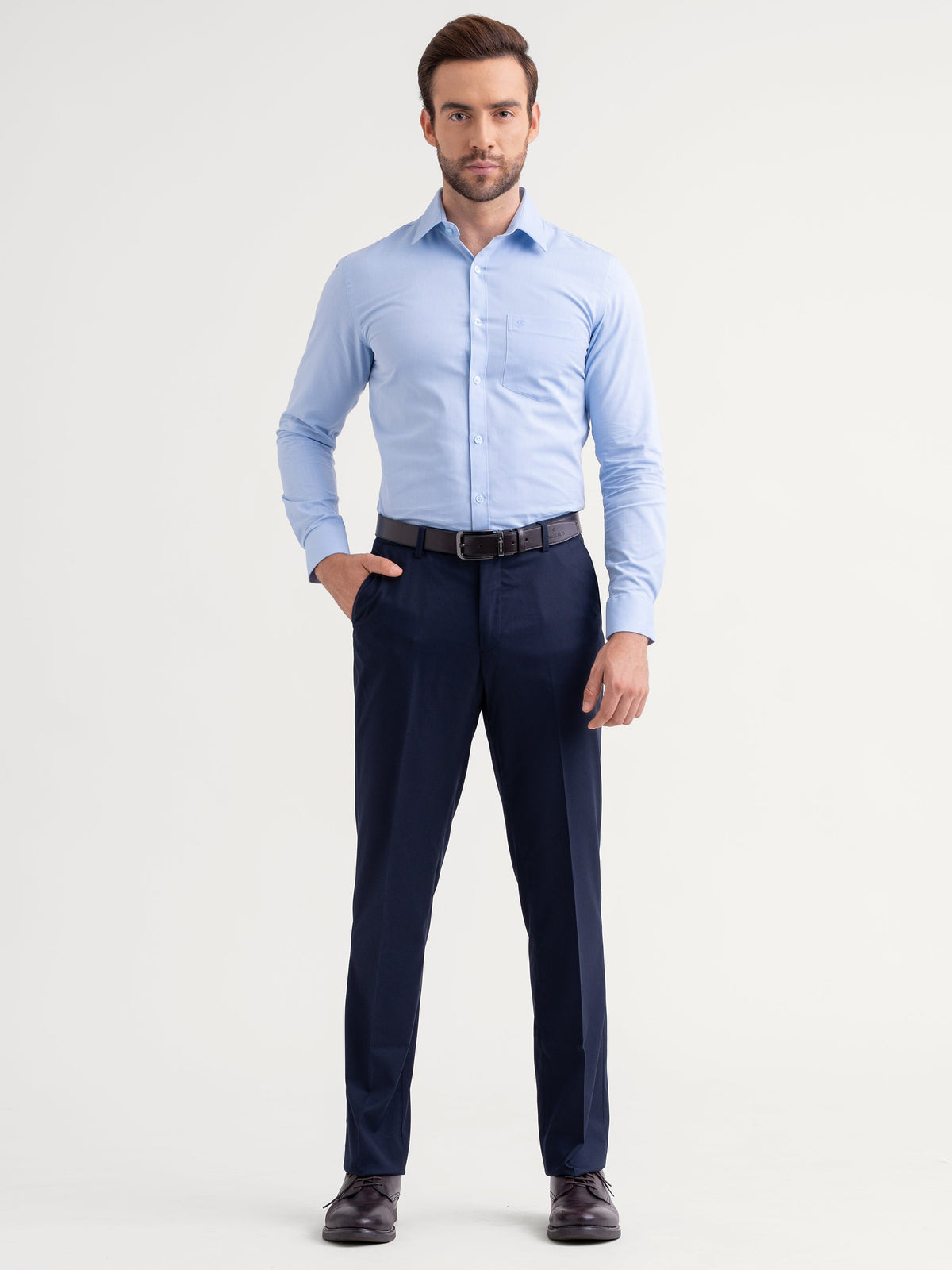 Emerald Formal Plain Slim Fit - Baby Blue