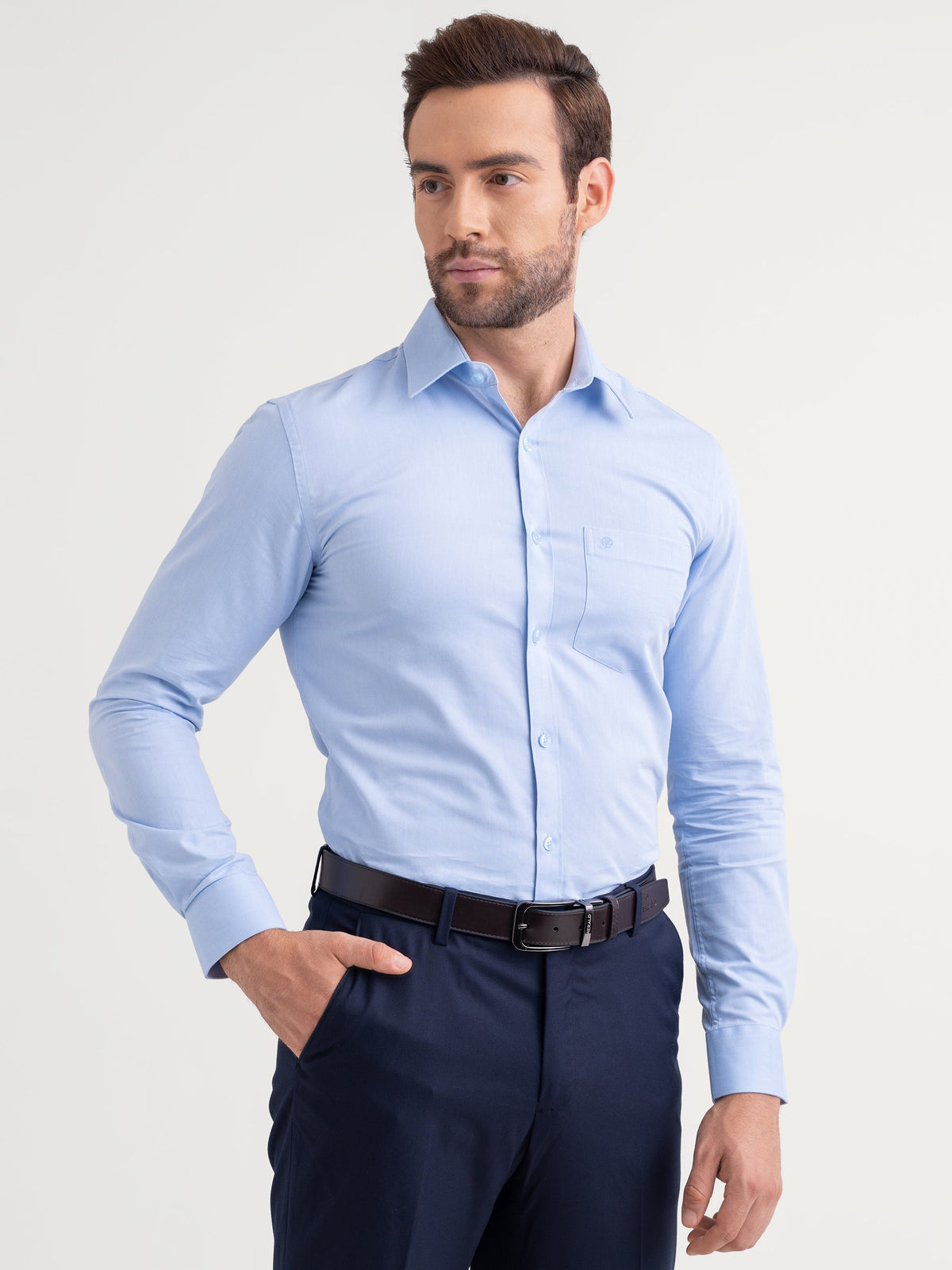 Emerald Formal Plain Slim Fit - Baby Blue