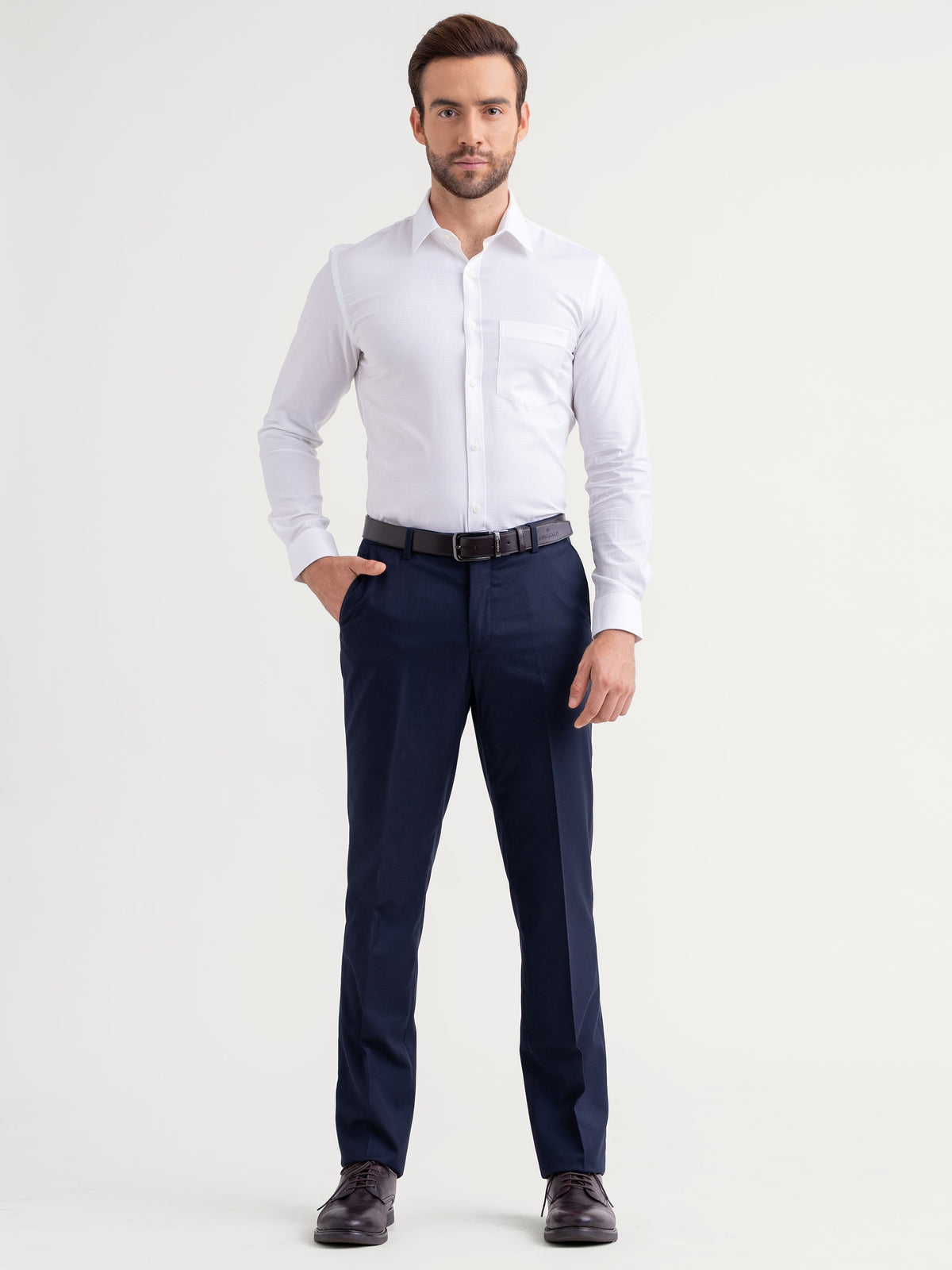 Emerald Majesty Dobby Slim Fit - White
