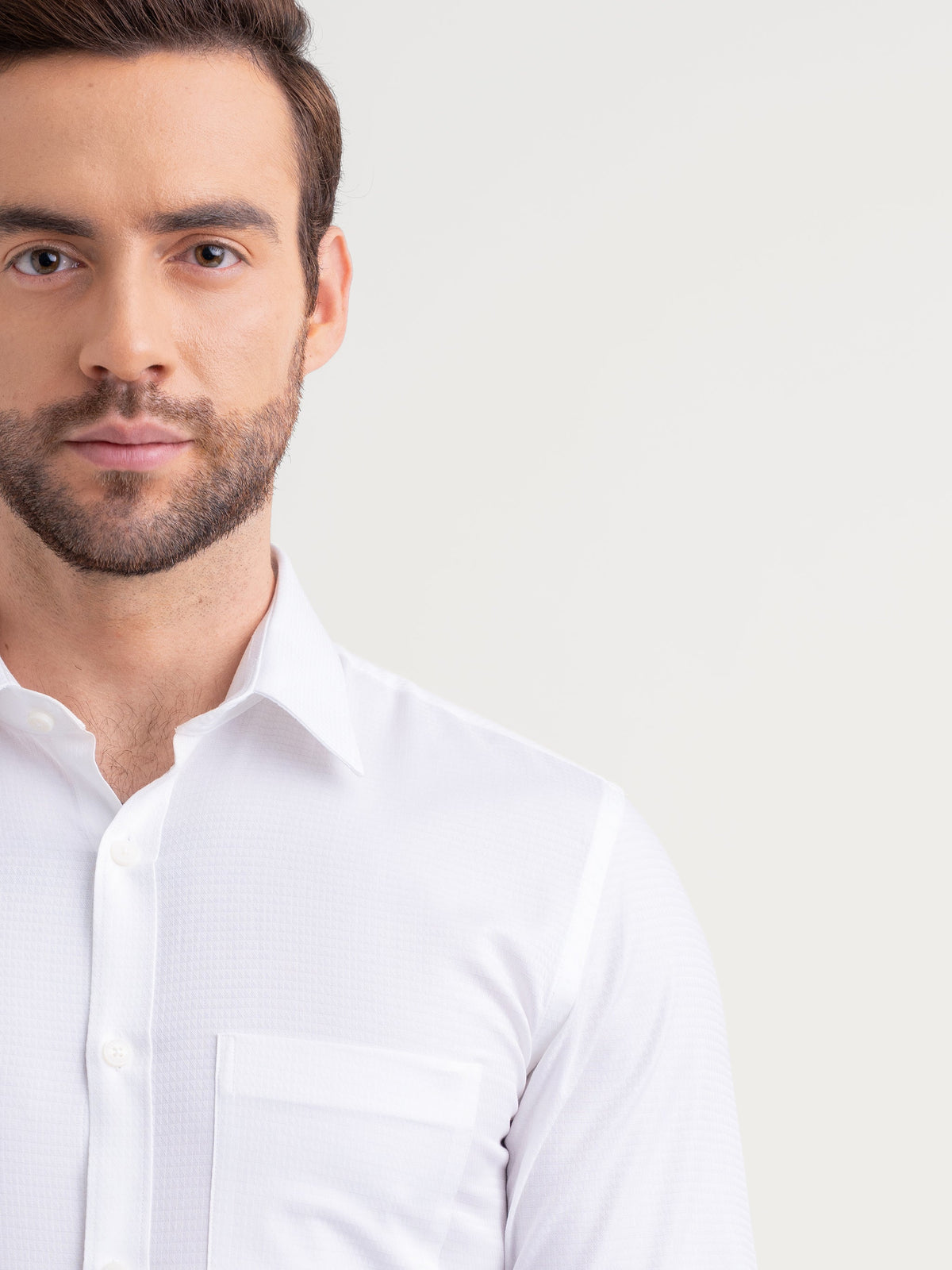 Emerald Majesty Dobby Slim Fit - White