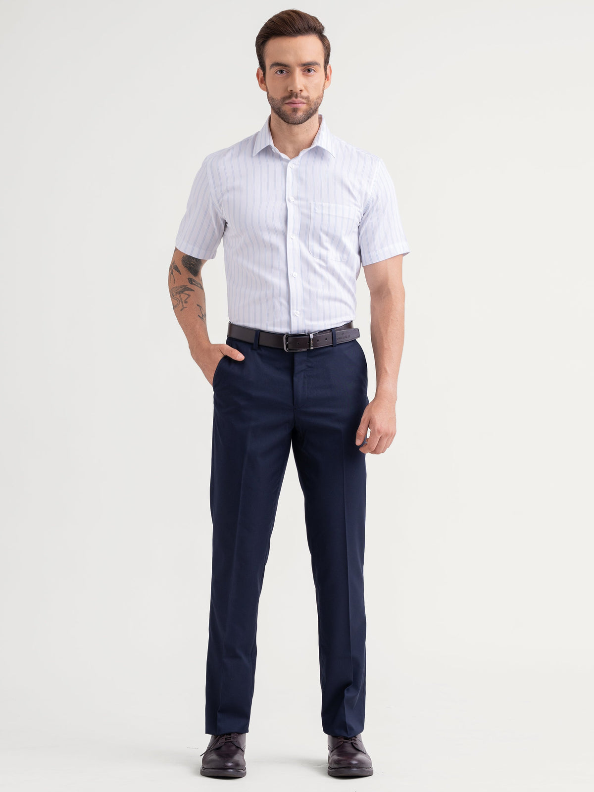 Emerald Formal Stripe Regular Fit - Blue Marina