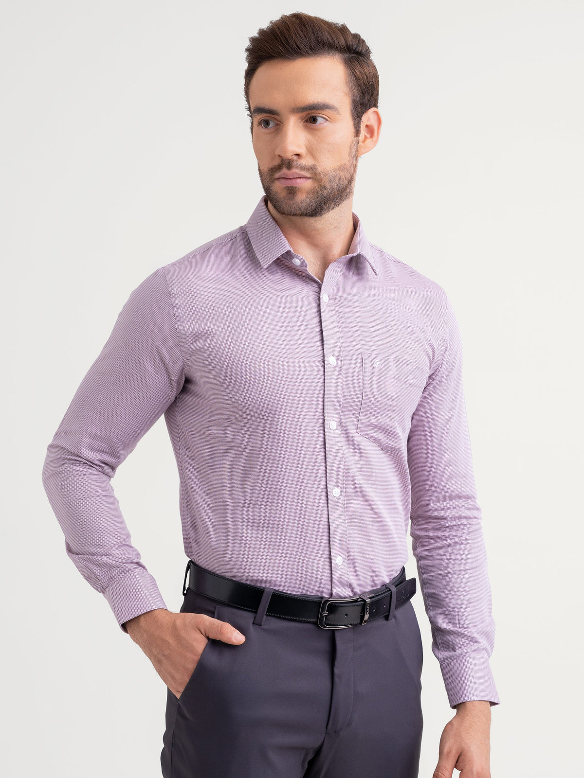 Emerald Formal Dobby Slim Fit - Maroon