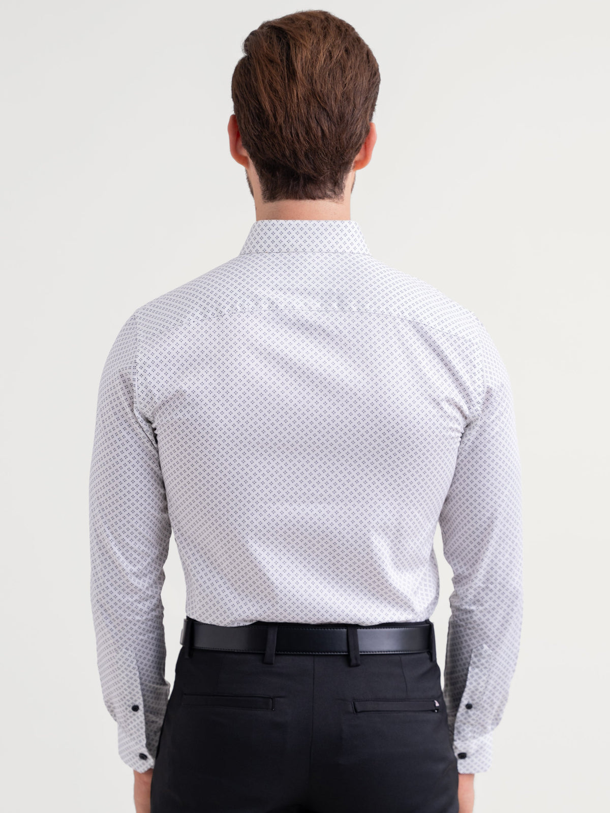 Emerald Formal Printed Slim Fit - White