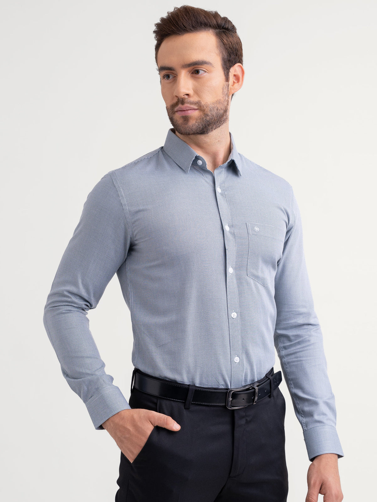 Emerald Formal Dobby Slim Fit - Navy