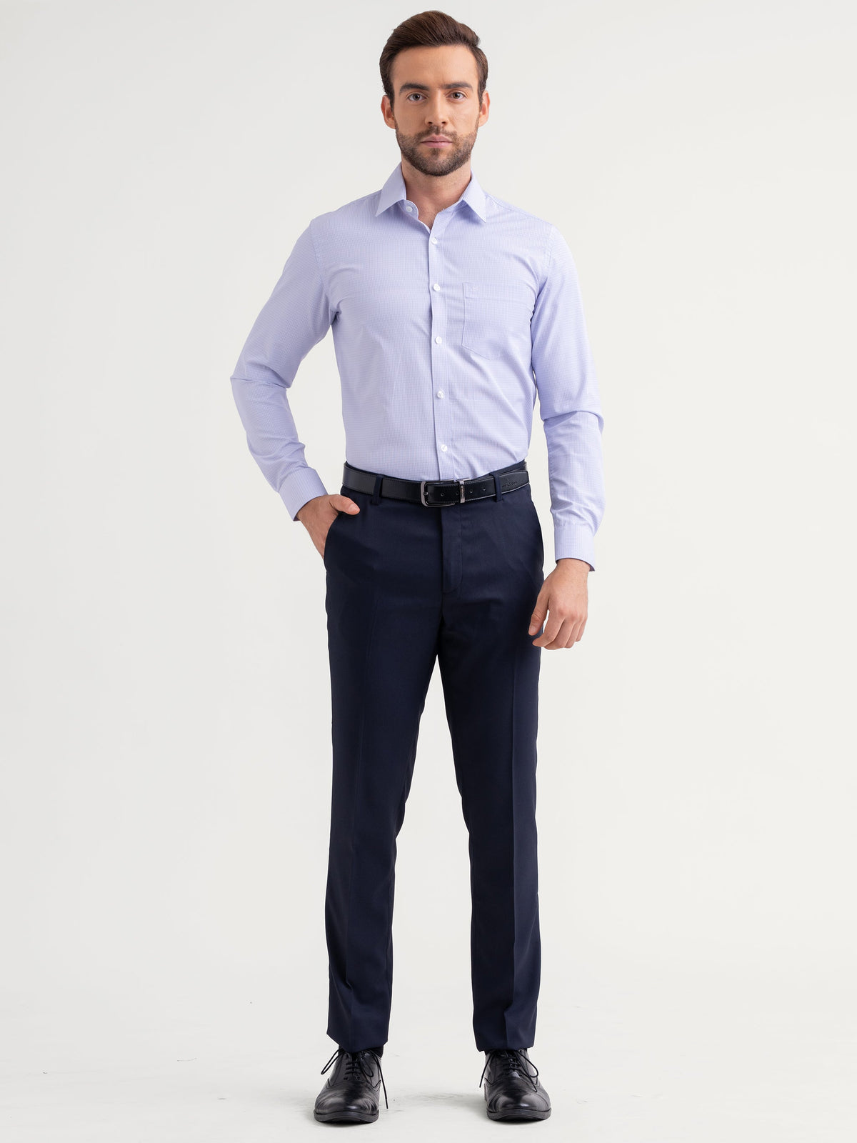 Emerald Formal Micro Checks Slim Fit - Orchid Petal