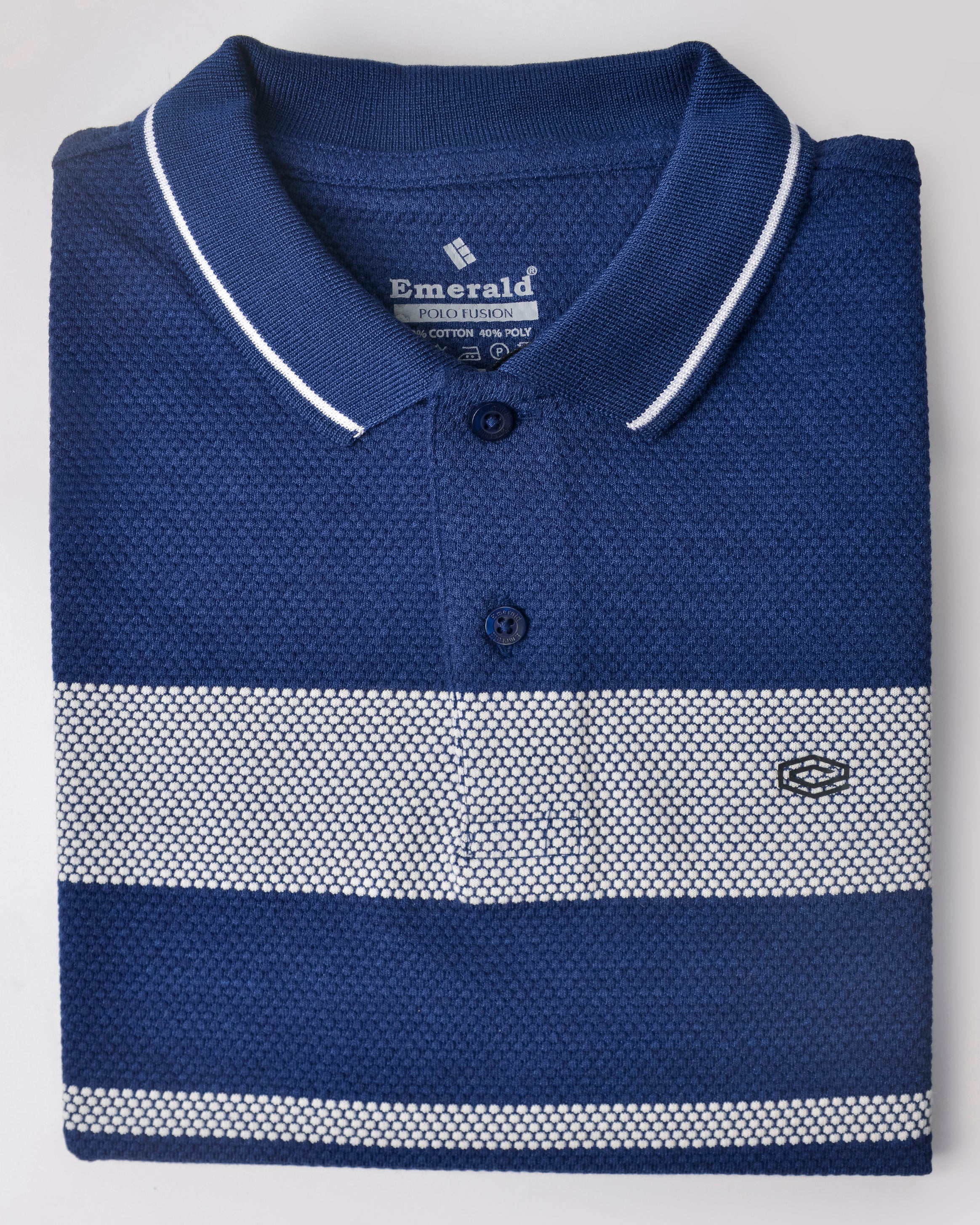 Emerald Stripe Polo-Blue Depths