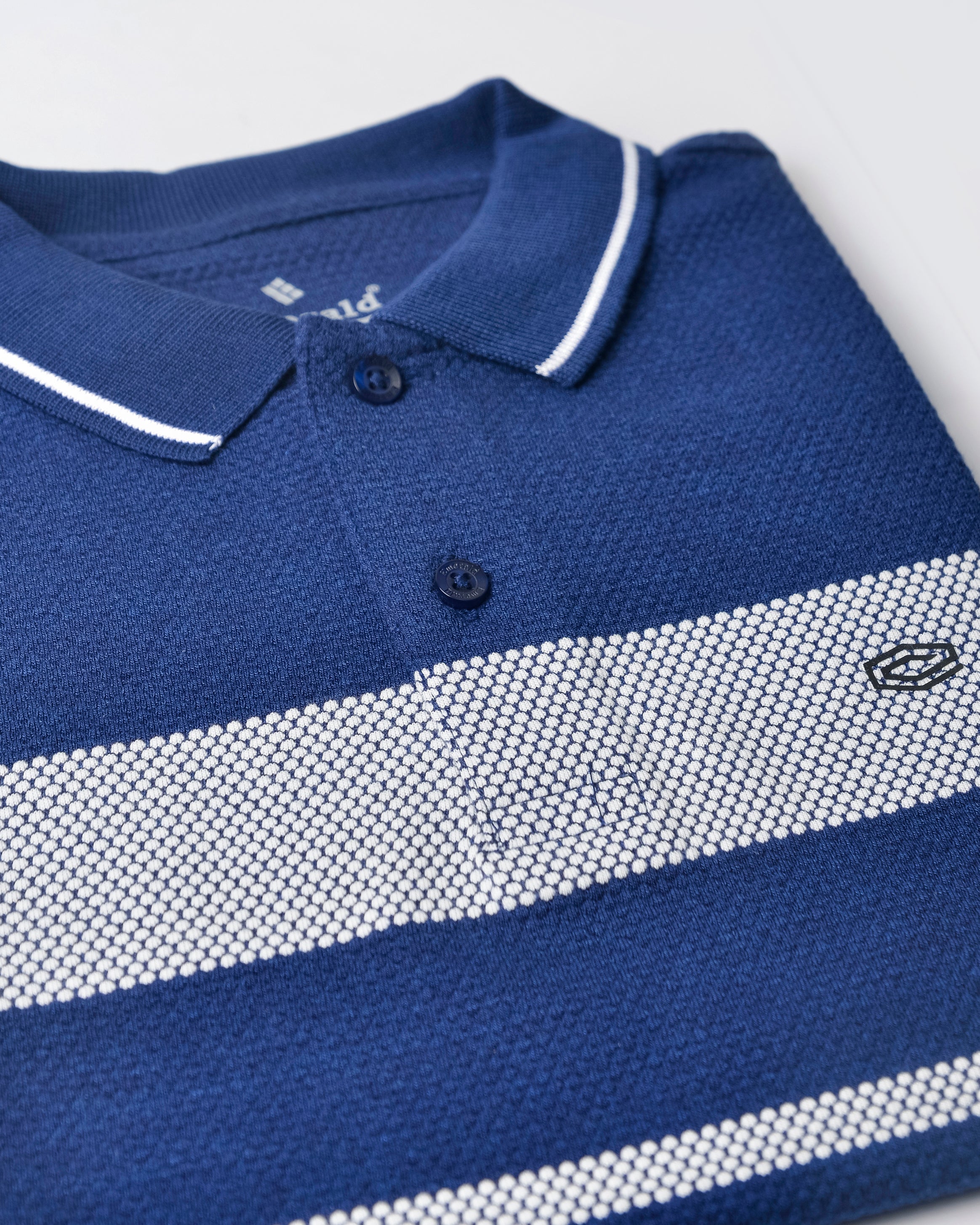Emerald Stripe Polo-Blue Depths