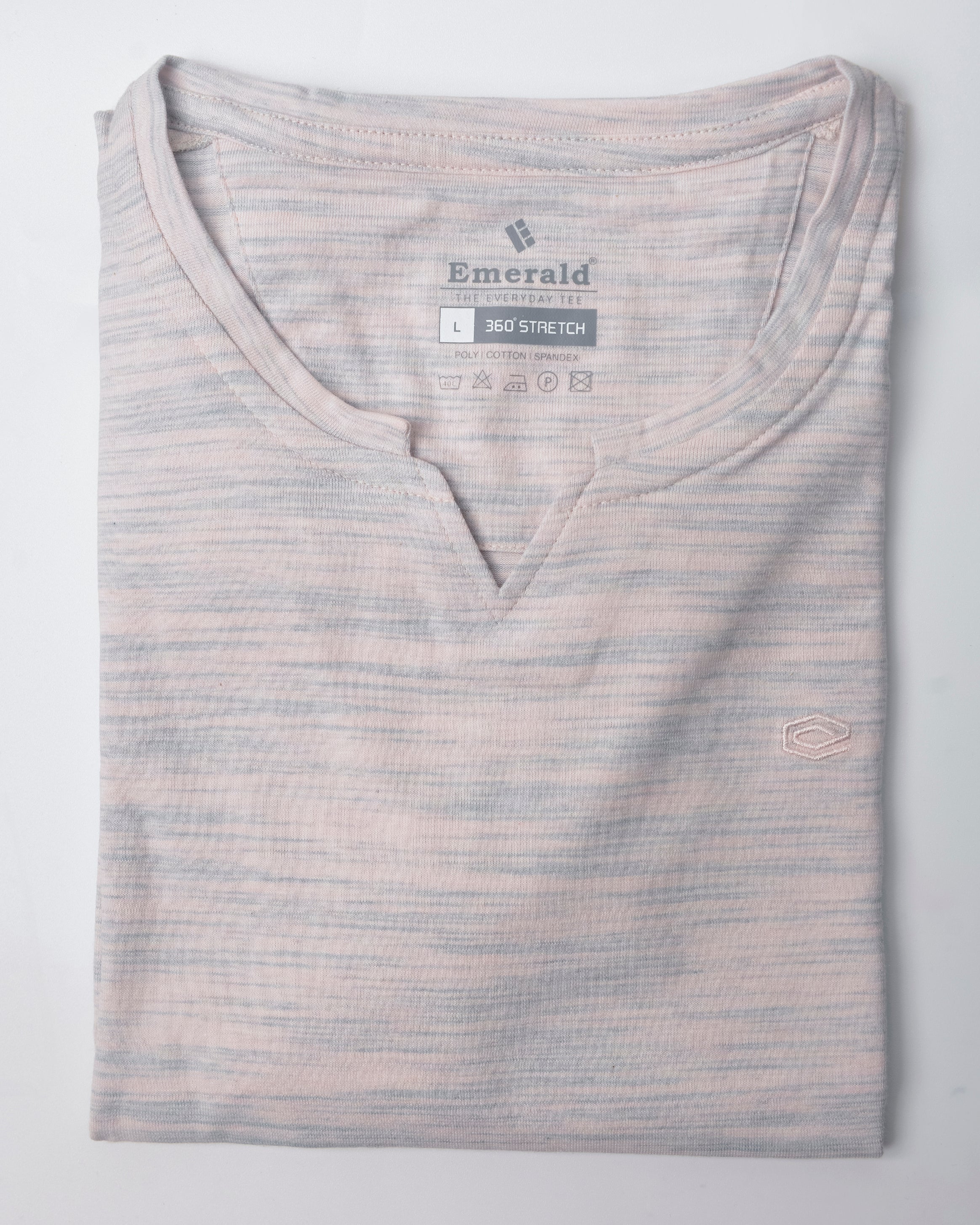 Emerald crew Neck Tee-Gray Down