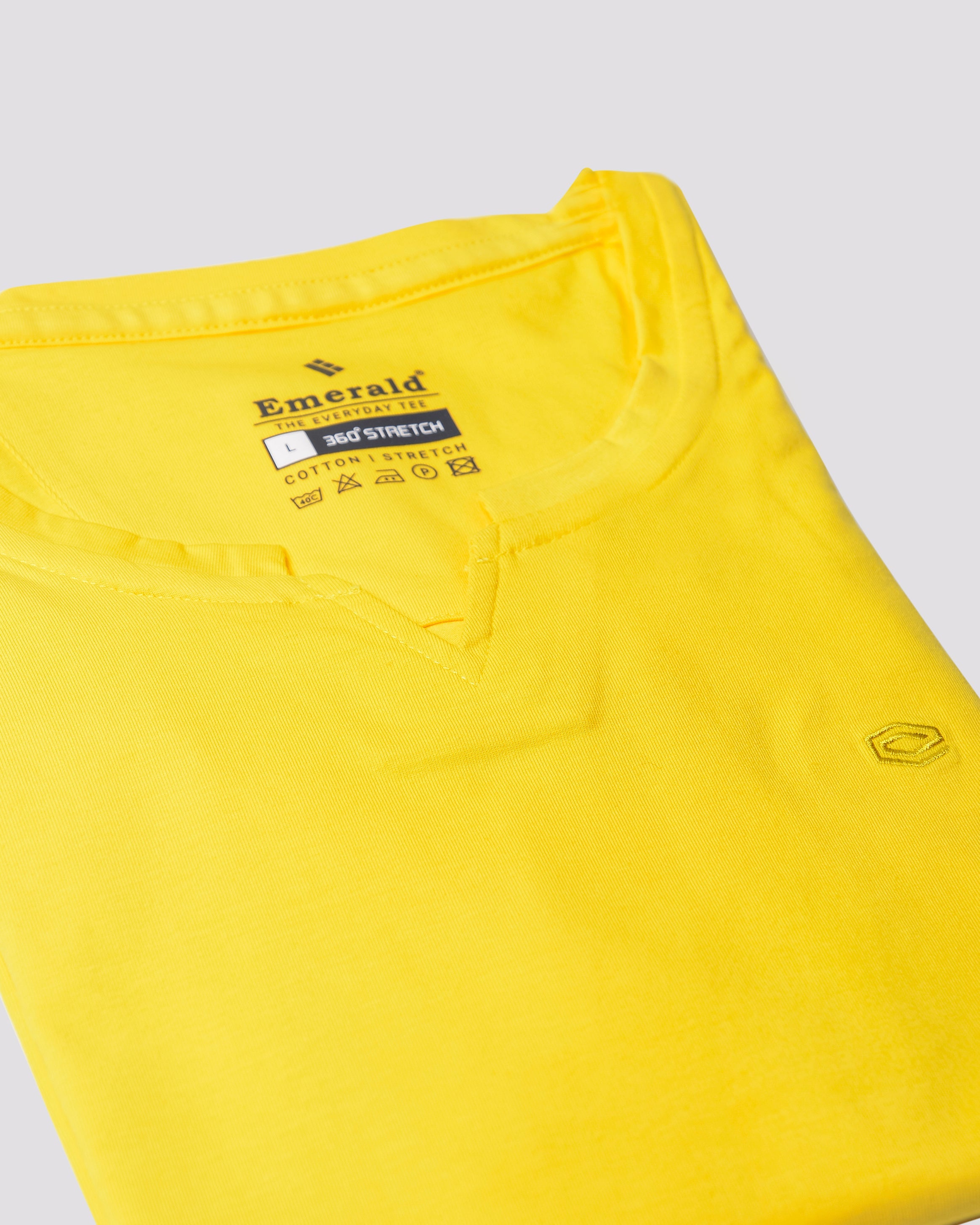 Emerald crew Neck Tee-Saffron